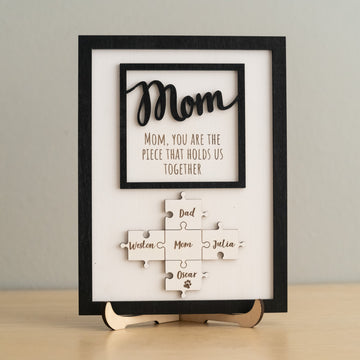 Personalized Wooden Puzzle Frame for Mom Family Puzzle Decor E63