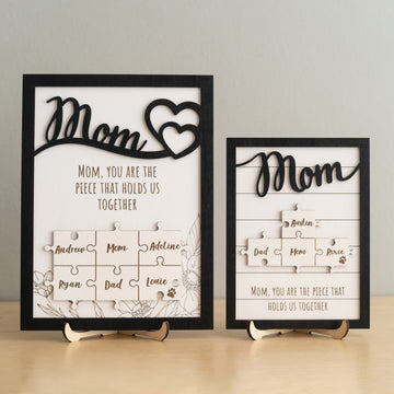 Personalized Wooden Puzzle Frame for Mom Meaningful Family Gift E63
