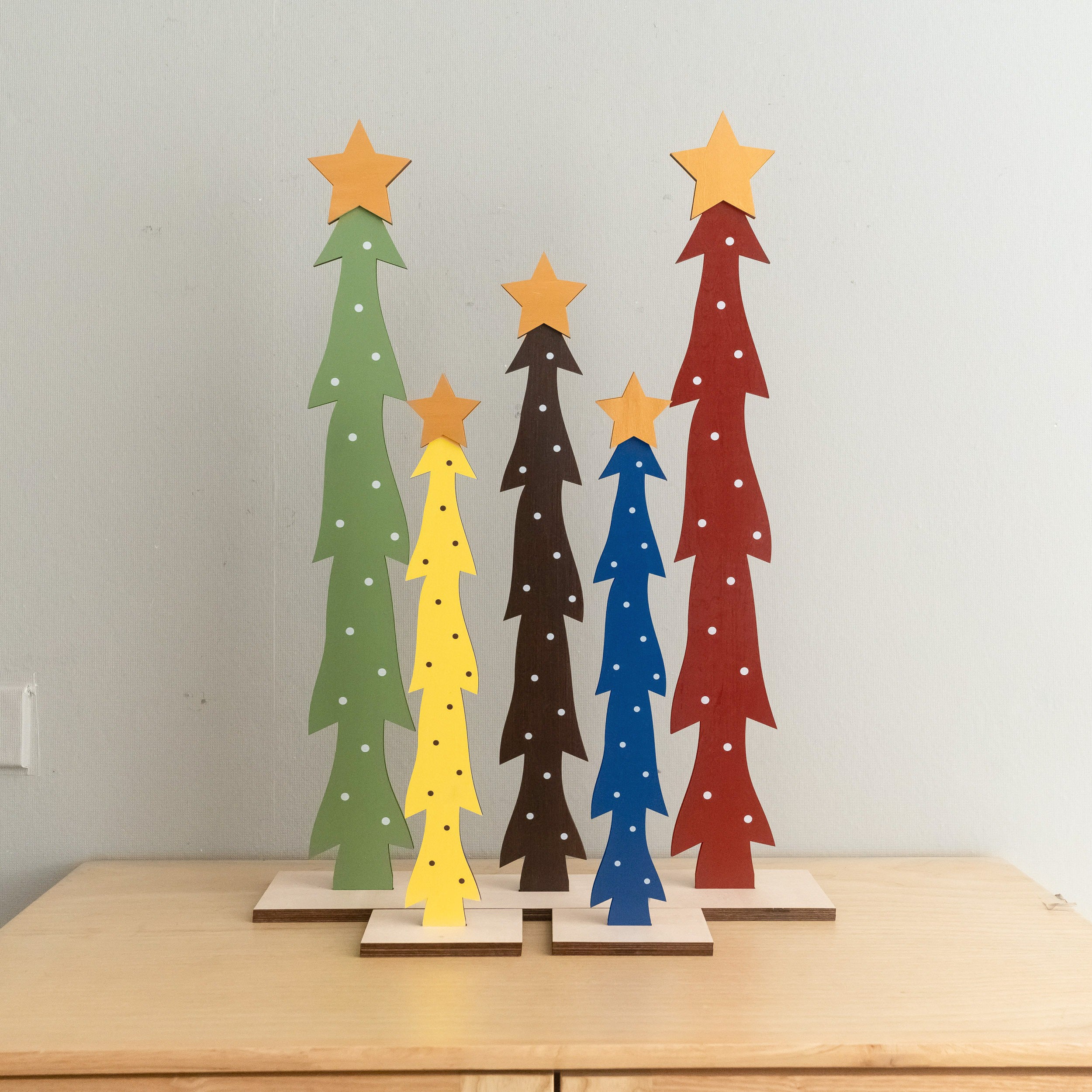 Decorative Wooden Christmas Tree for Modern Holiday Table Decor D46