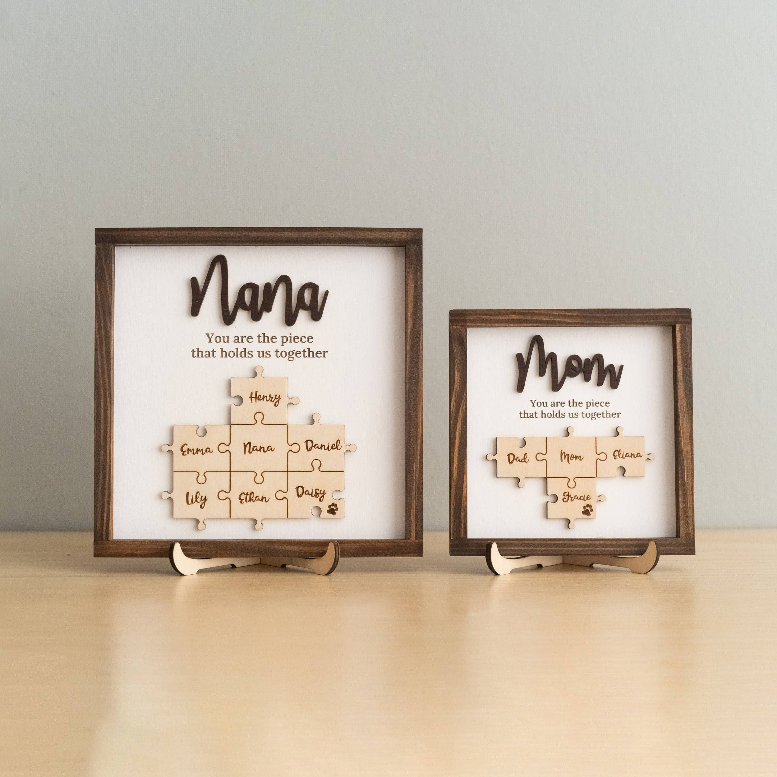 Personalized Wooden Puzzle Frame for Mom Wood for Custom Gifts J29