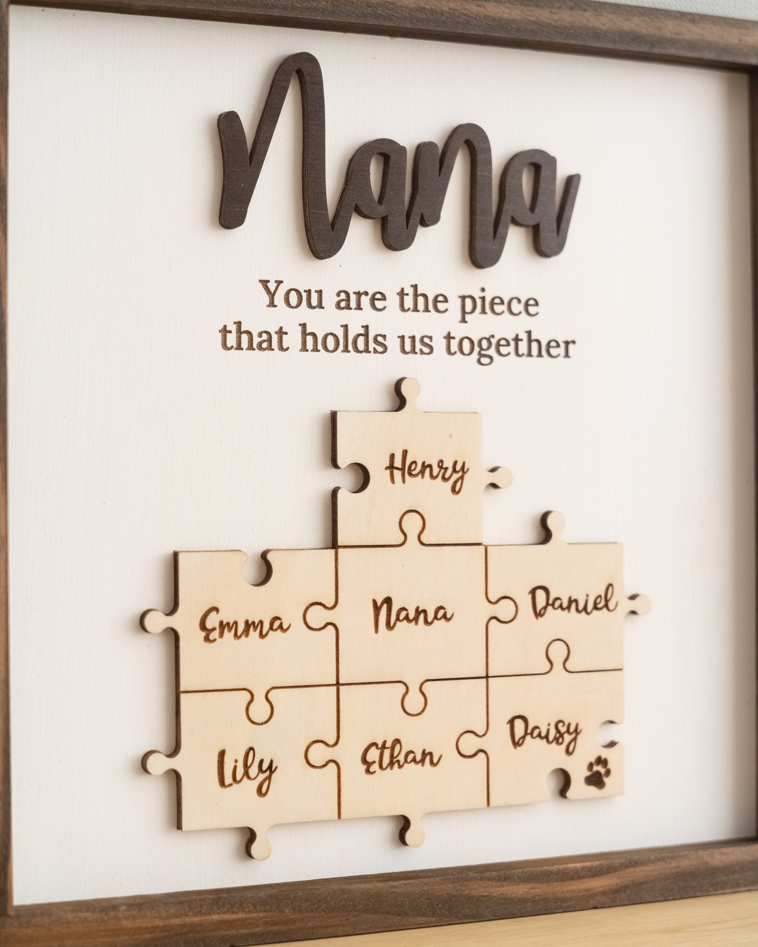 Personalized Wooden Puzzle Frame for Mom Wood for Custom Gifts J29