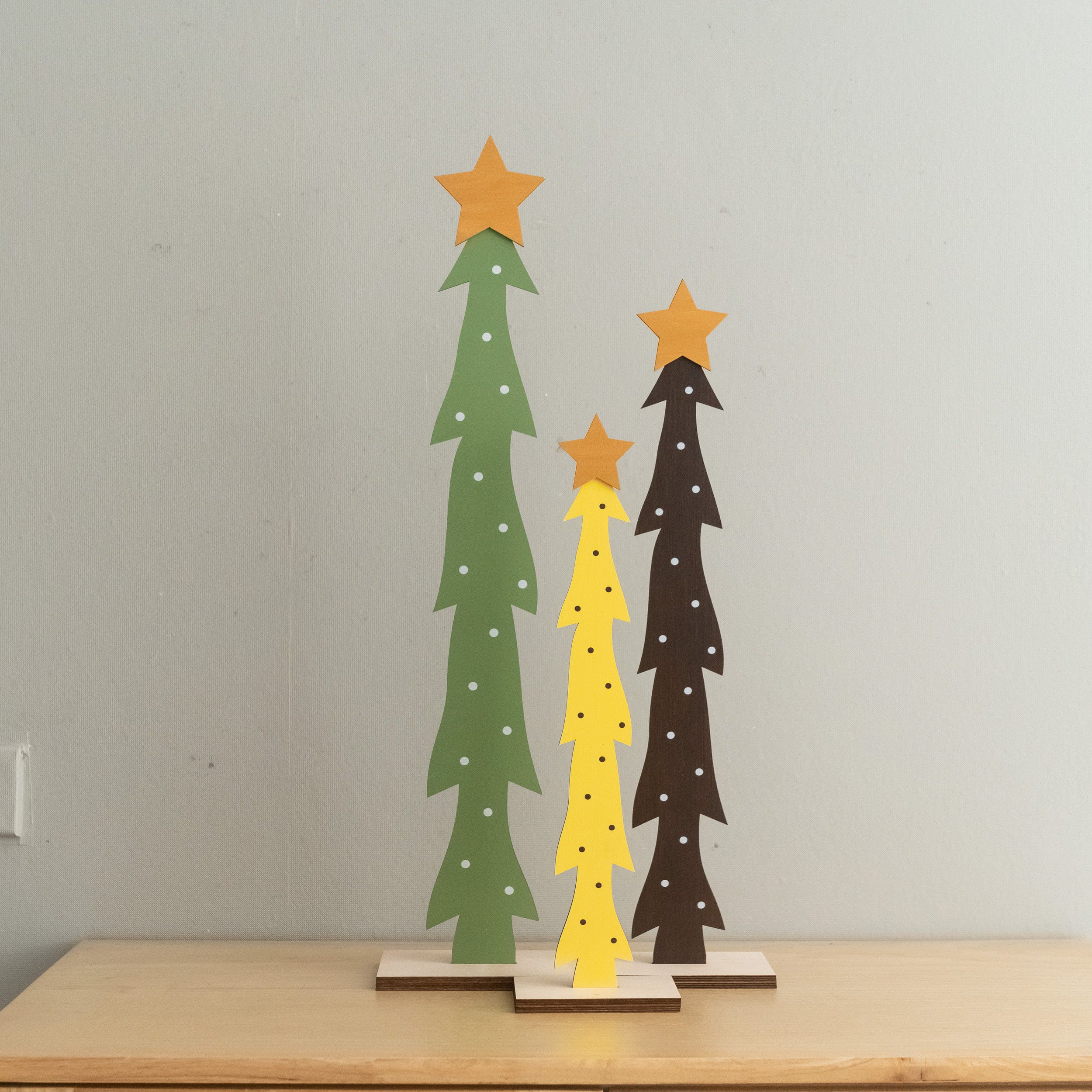 Decorative Wooden Christmas Tree for Modern Holiday Table Decor D46