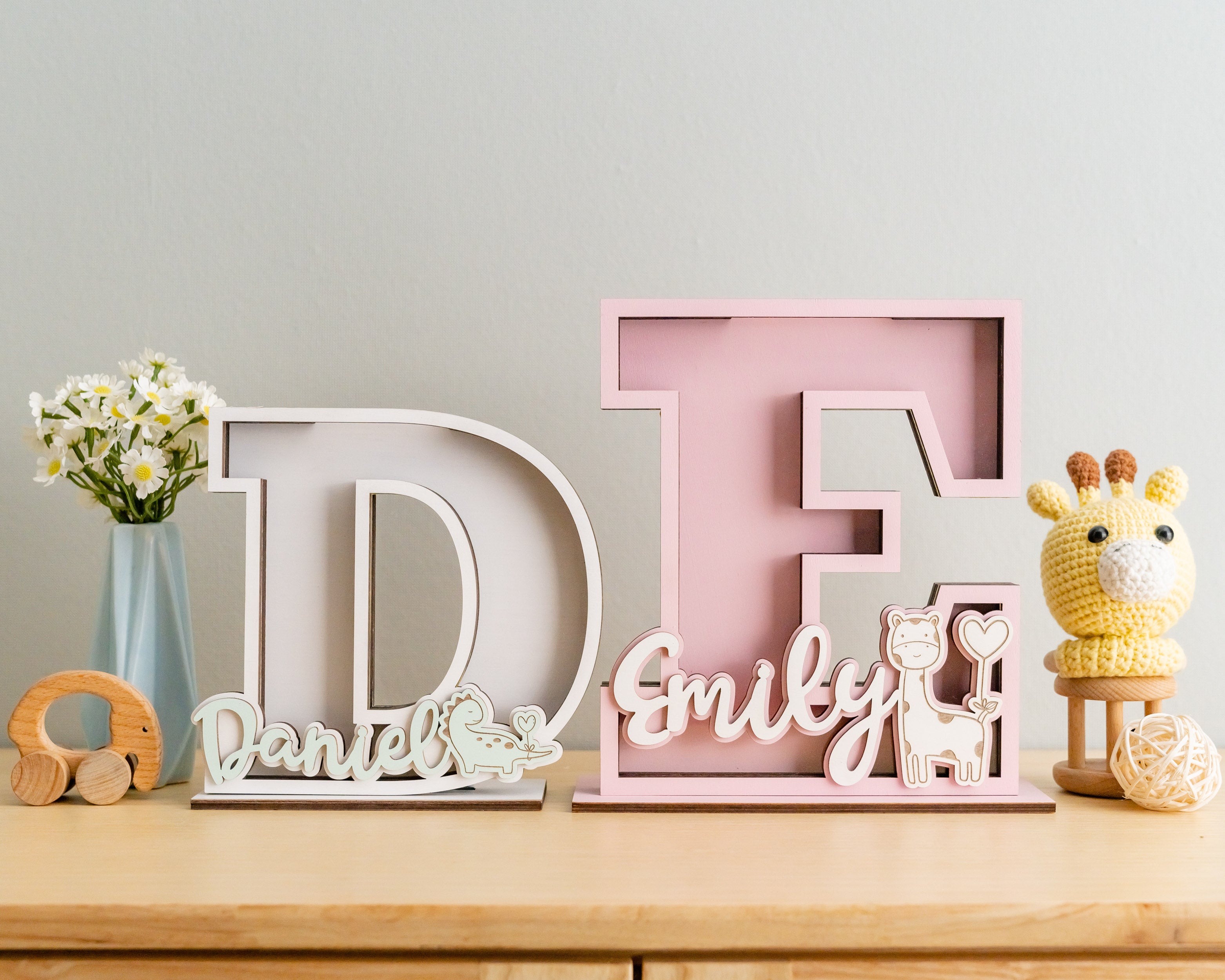 Personalized Alphabet Coin Box for Modern Nursery Decor