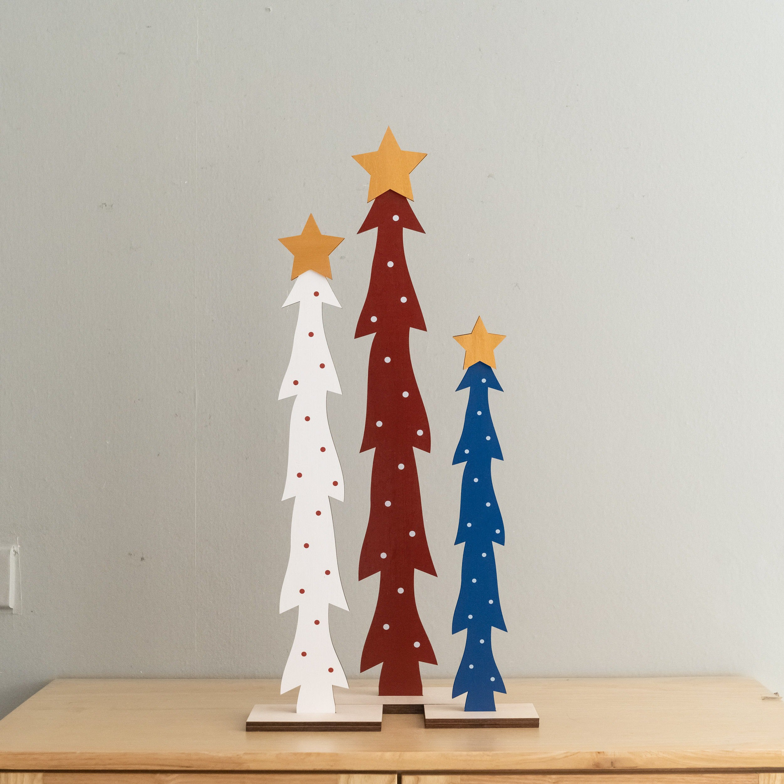 Decorative Wooden Christmas Tree for Holiday Table Decoration D46