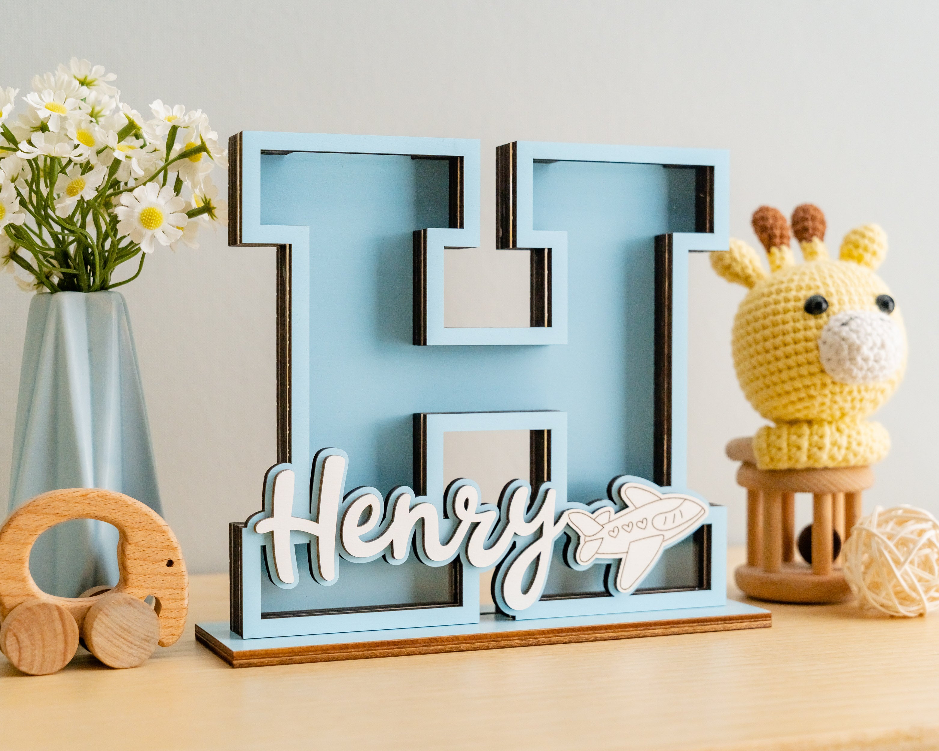 Personalized Alphabet Coin Box for Modern Nursery Decor