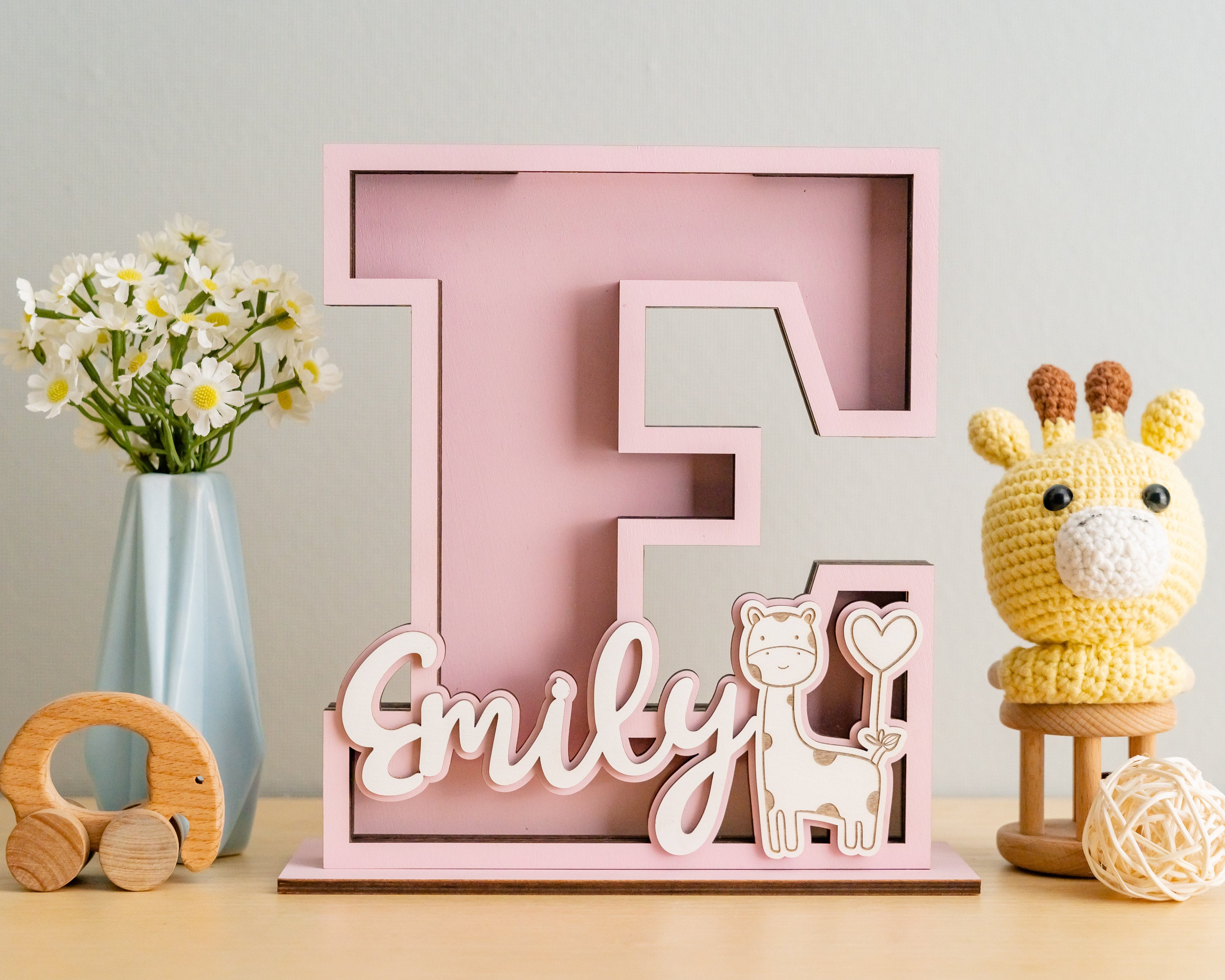 Personalized Alphabet Coin Box for Modern Nursery Decor