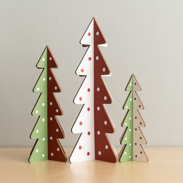 Decorative Wooden Christmas Tree for Table Top and Wooden Xmas Decor D47