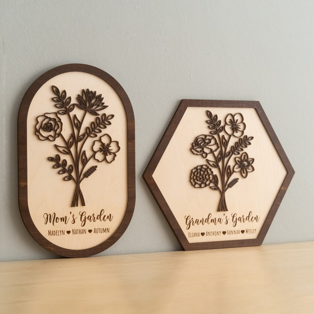 Personalized Wooden Family Garden Sign and Gift for Mom J34