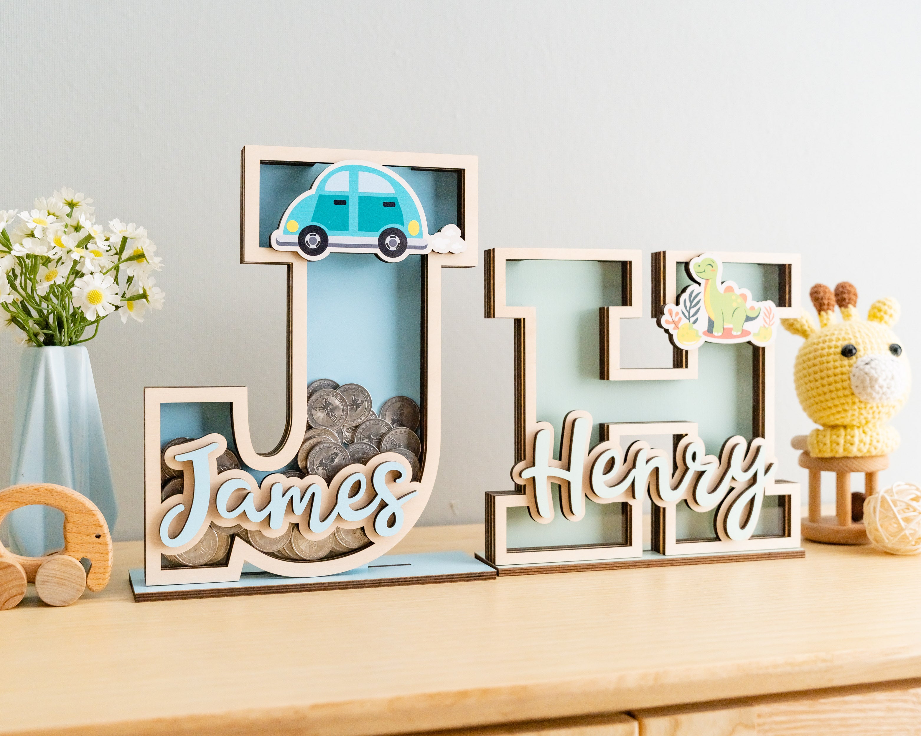 Baby Letter Bank For Stylish Nursery Money Storage