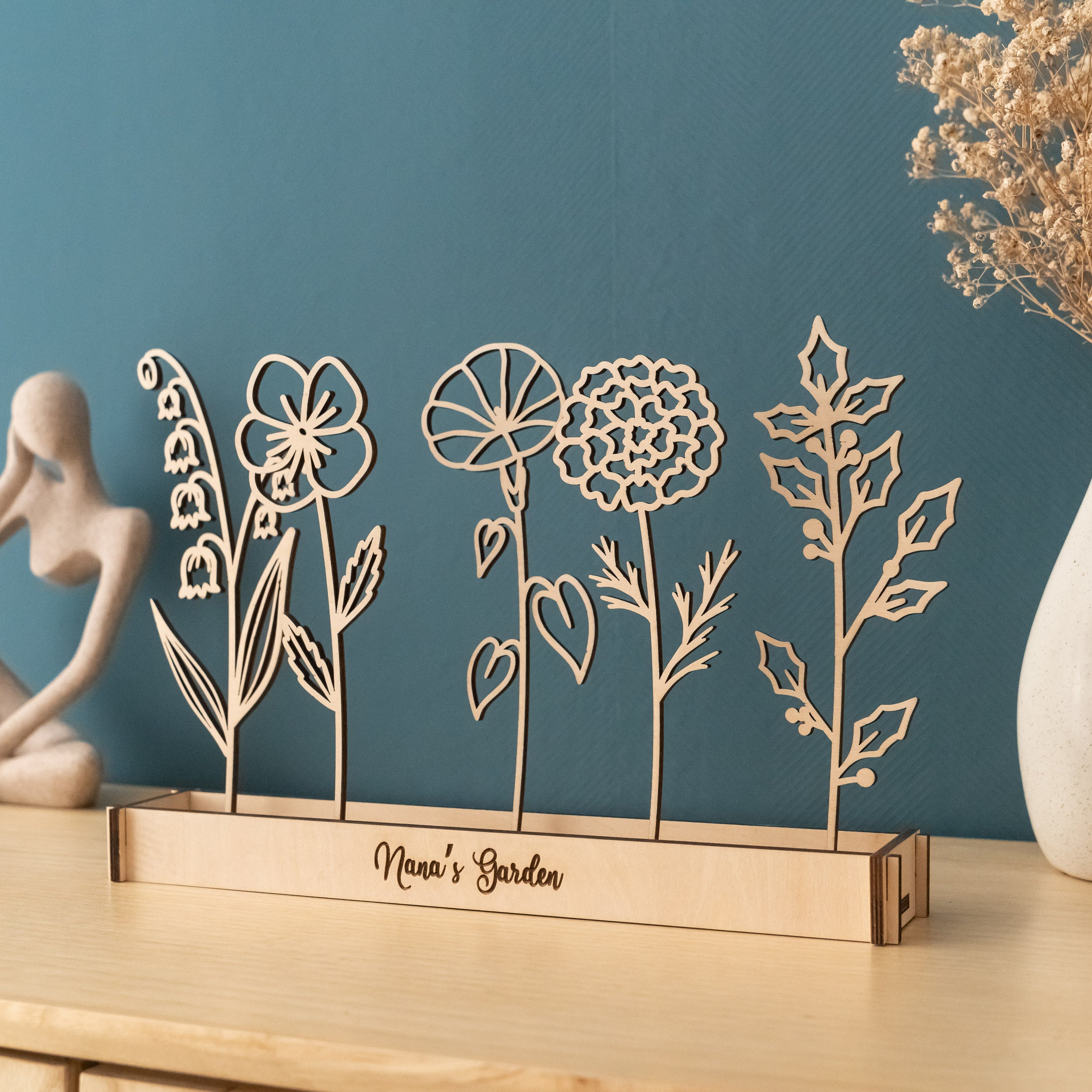 Personalized Wooden Mom’s Garden Personalized Gift for Mom J24