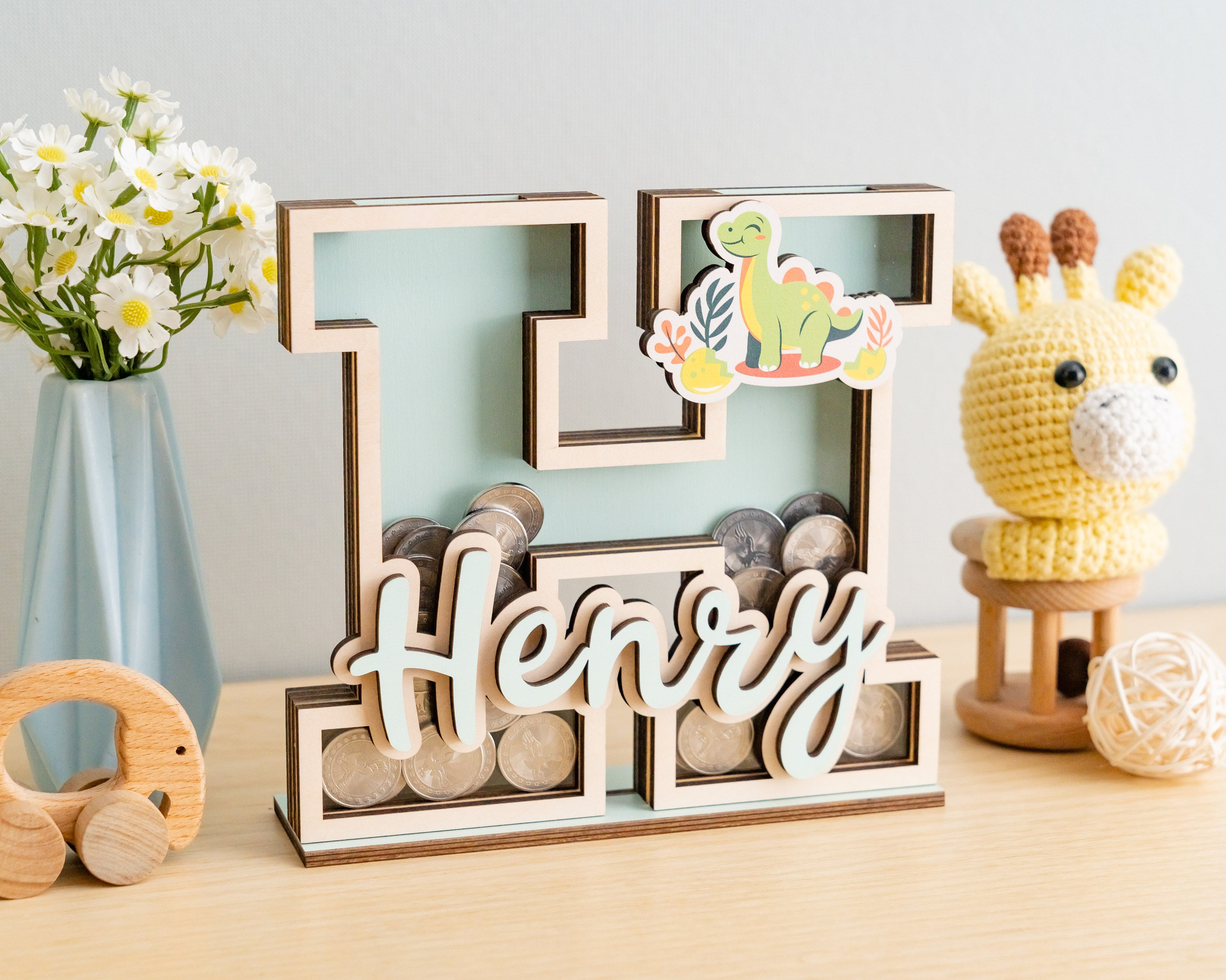 Baby Letter Bank For Stylish Nursery Money Storage