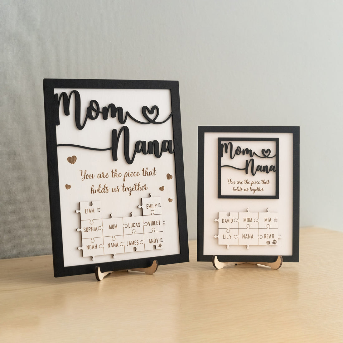 Personalized Wooden Puzzle Frame for Mom Wood Mothers Day Gift and Custom Family Puzzle Y36