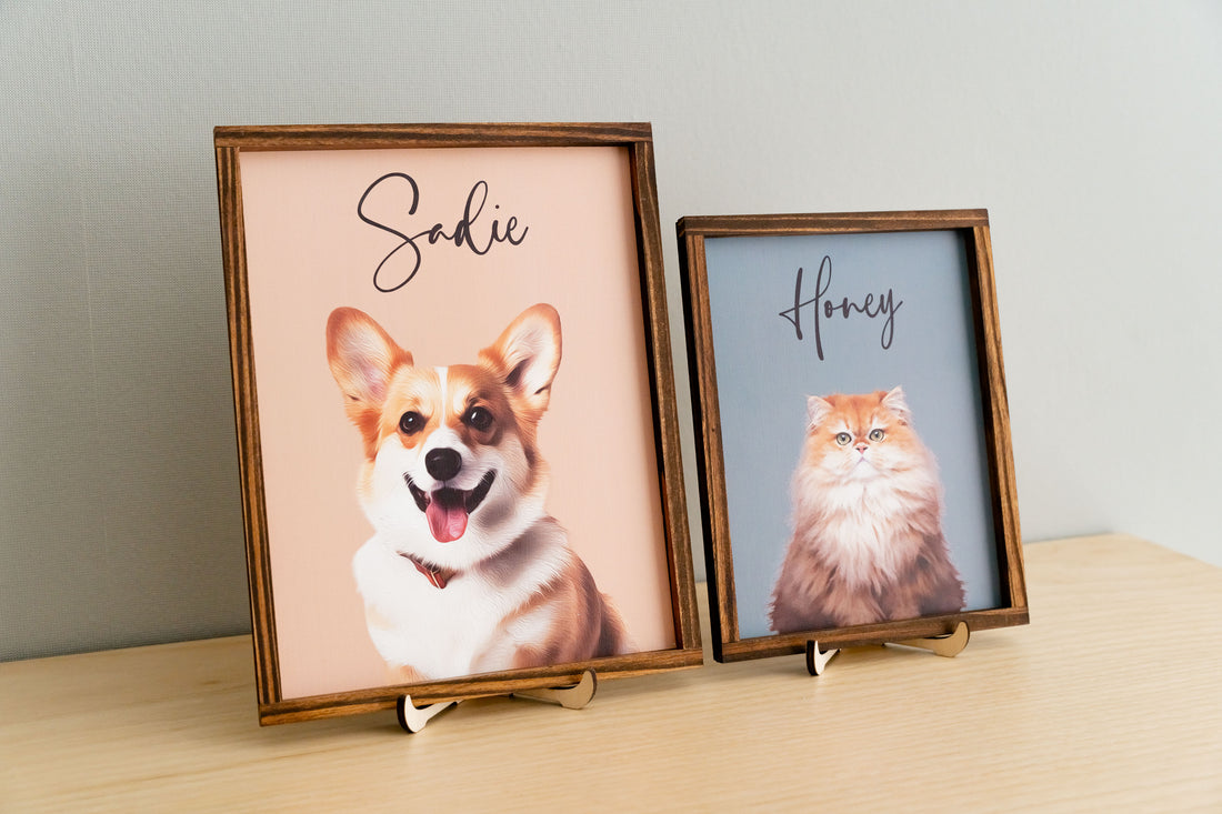 Boho Chic Pet Memorial Frame for Stylish Tabletop Decor