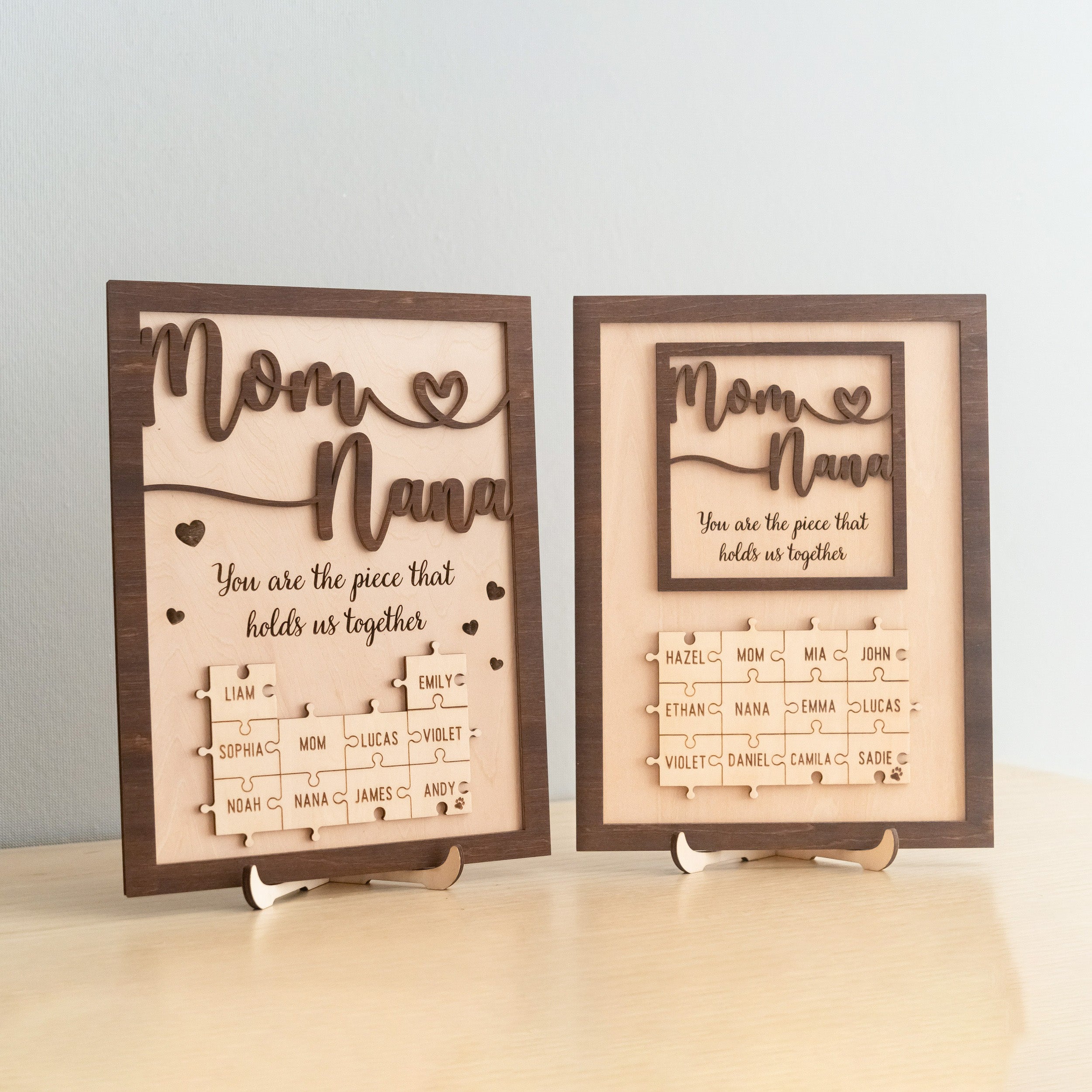 Personalized Wooden Puzzle Frame for Mom Mothers Day Gift and Table Decor Y35