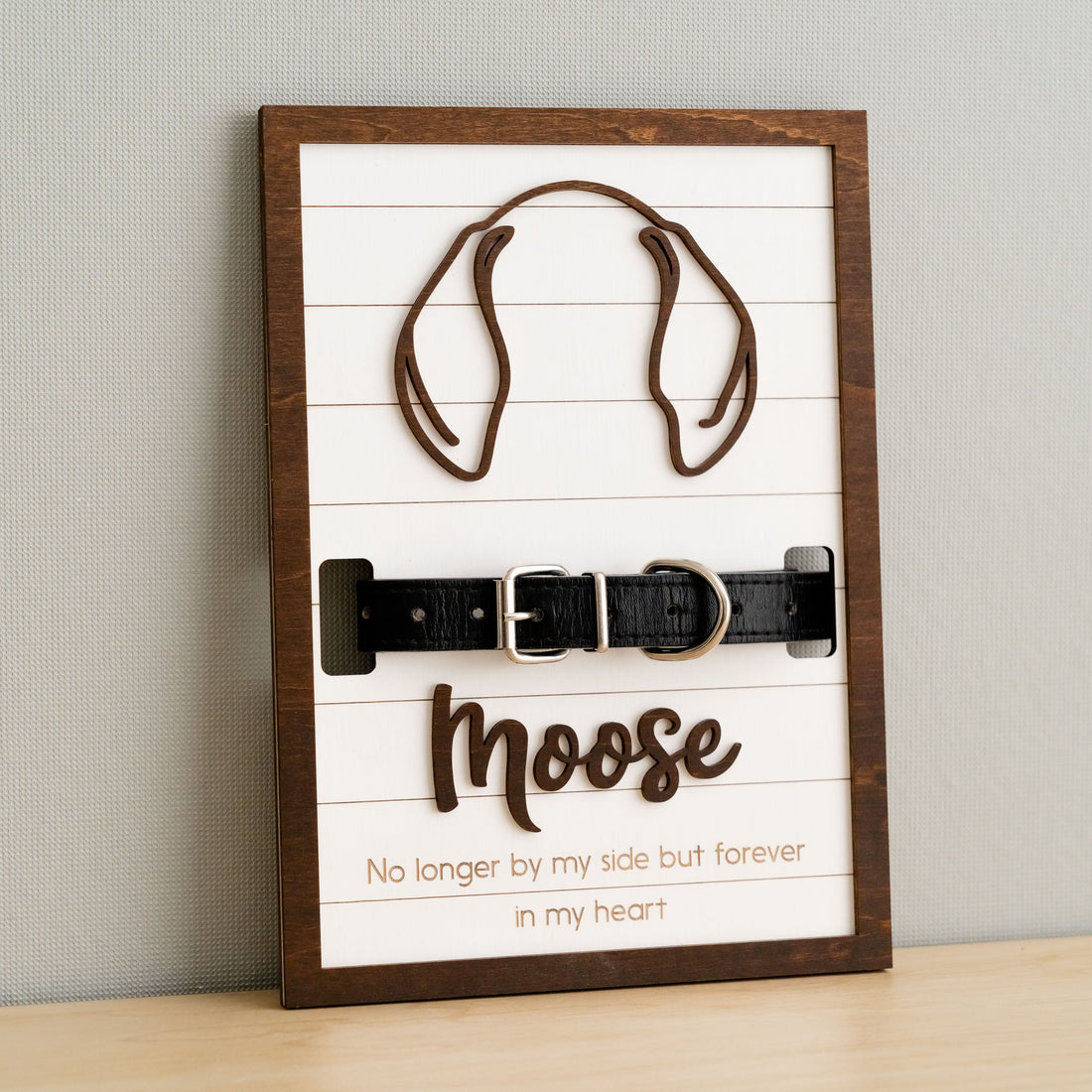 Dog Ear Drawing Framed Wood Sign for Dog Memorial Gift R17