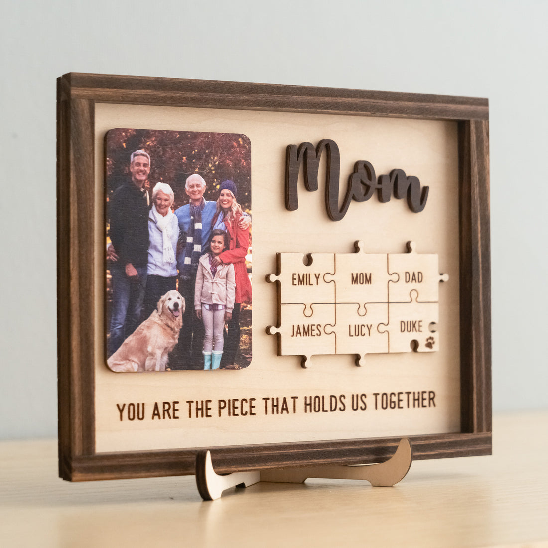 Custom Wooden Puzzle Frame for Mom Personalized Family Keepsake Gift Y37