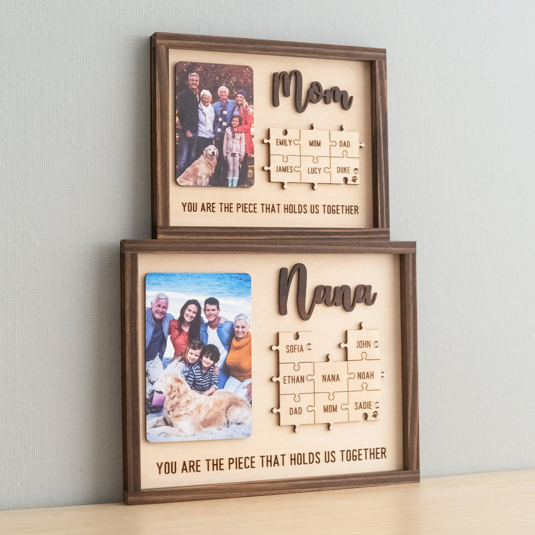 Personalized Wooden Puzzle Frame for Mom Mothers Day Gift and Family Puzzle Decor Y37