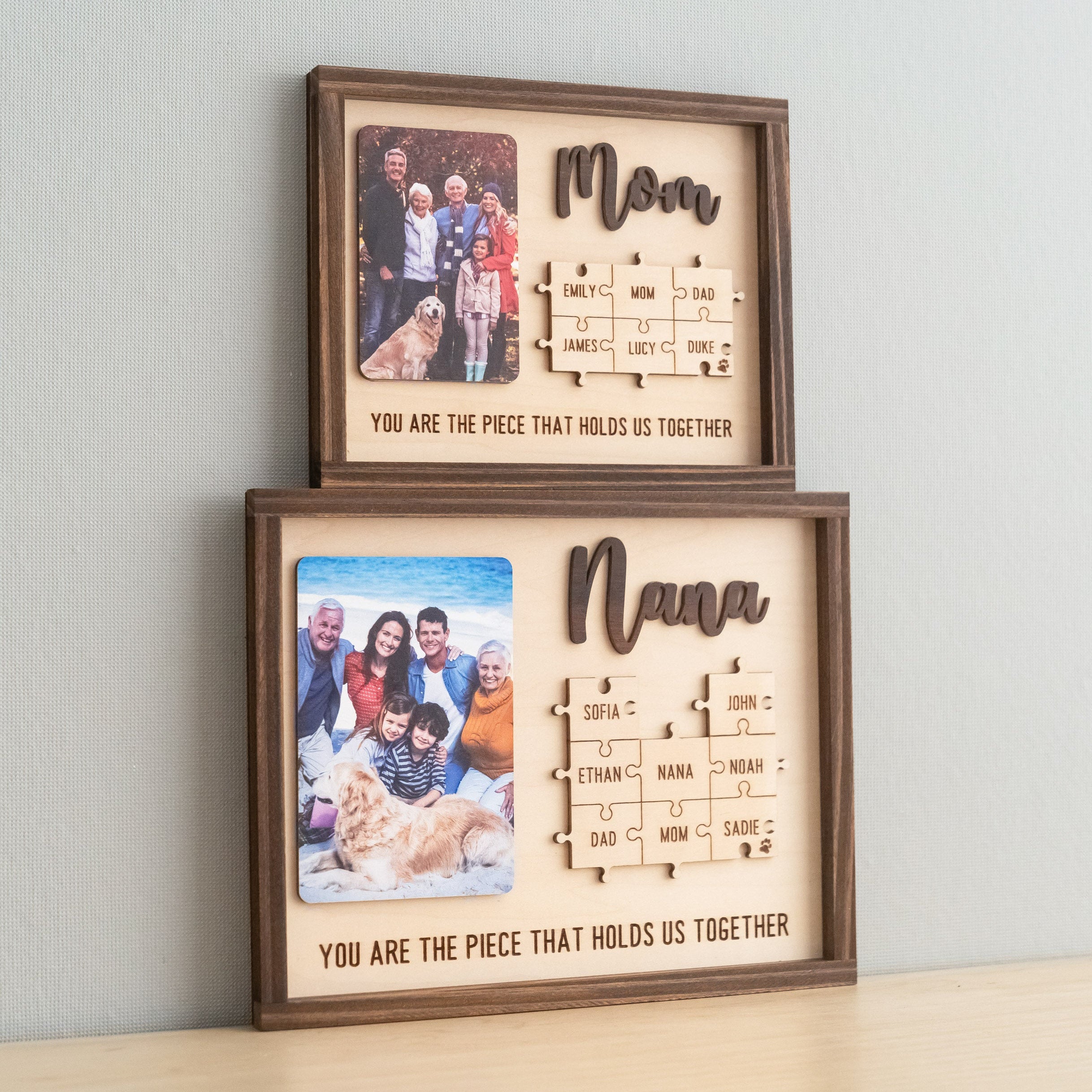 Personalized Wooden Puzzle Frame for Mom Mothers Day Gift and Family Puzzle Decor Y37