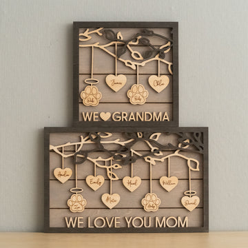 Personalized Family Tree Wood Decor for wooden family sign E24
