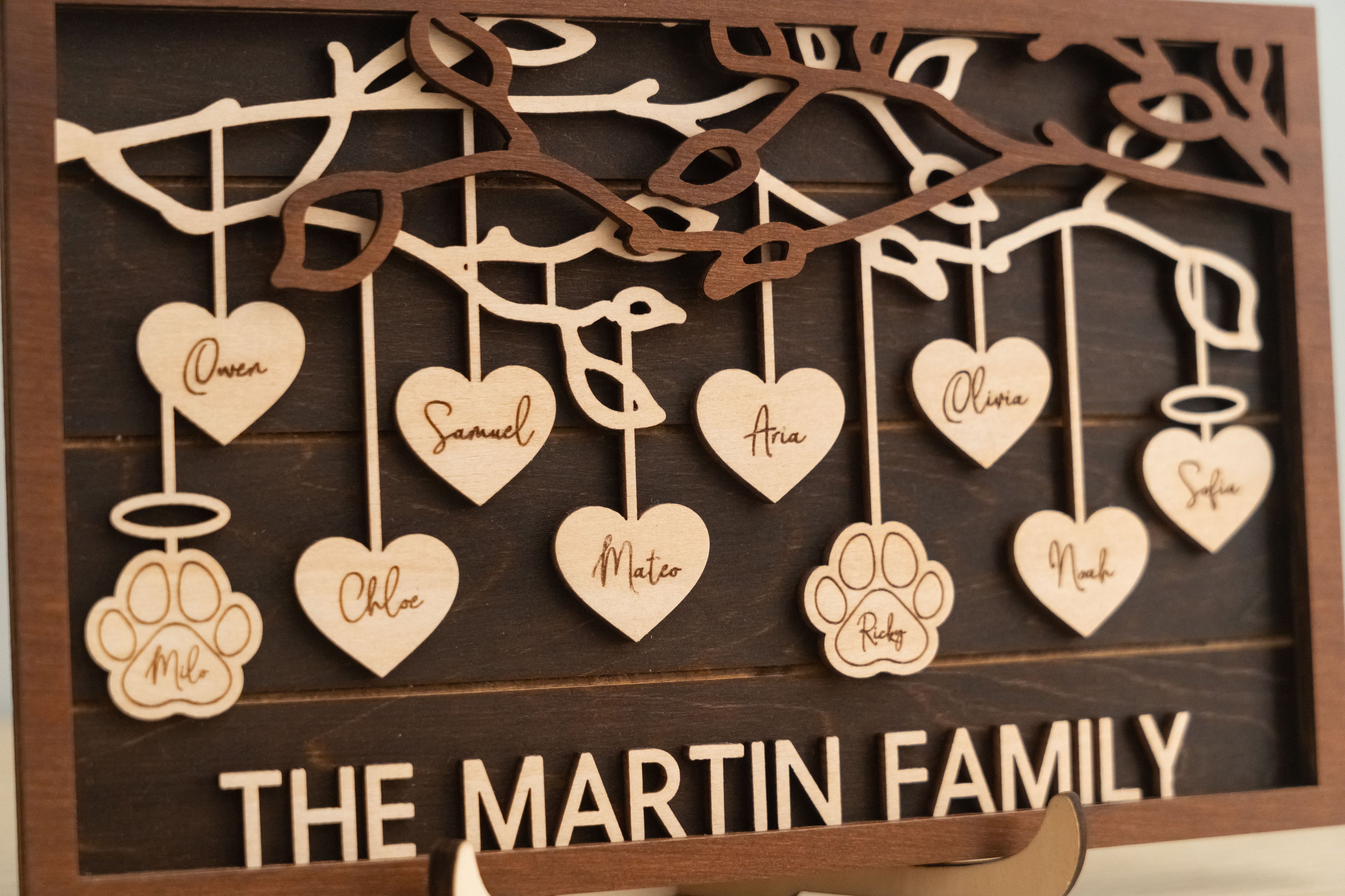 Family Tree Wooden Plaque family tree decor for personalized family decor E24