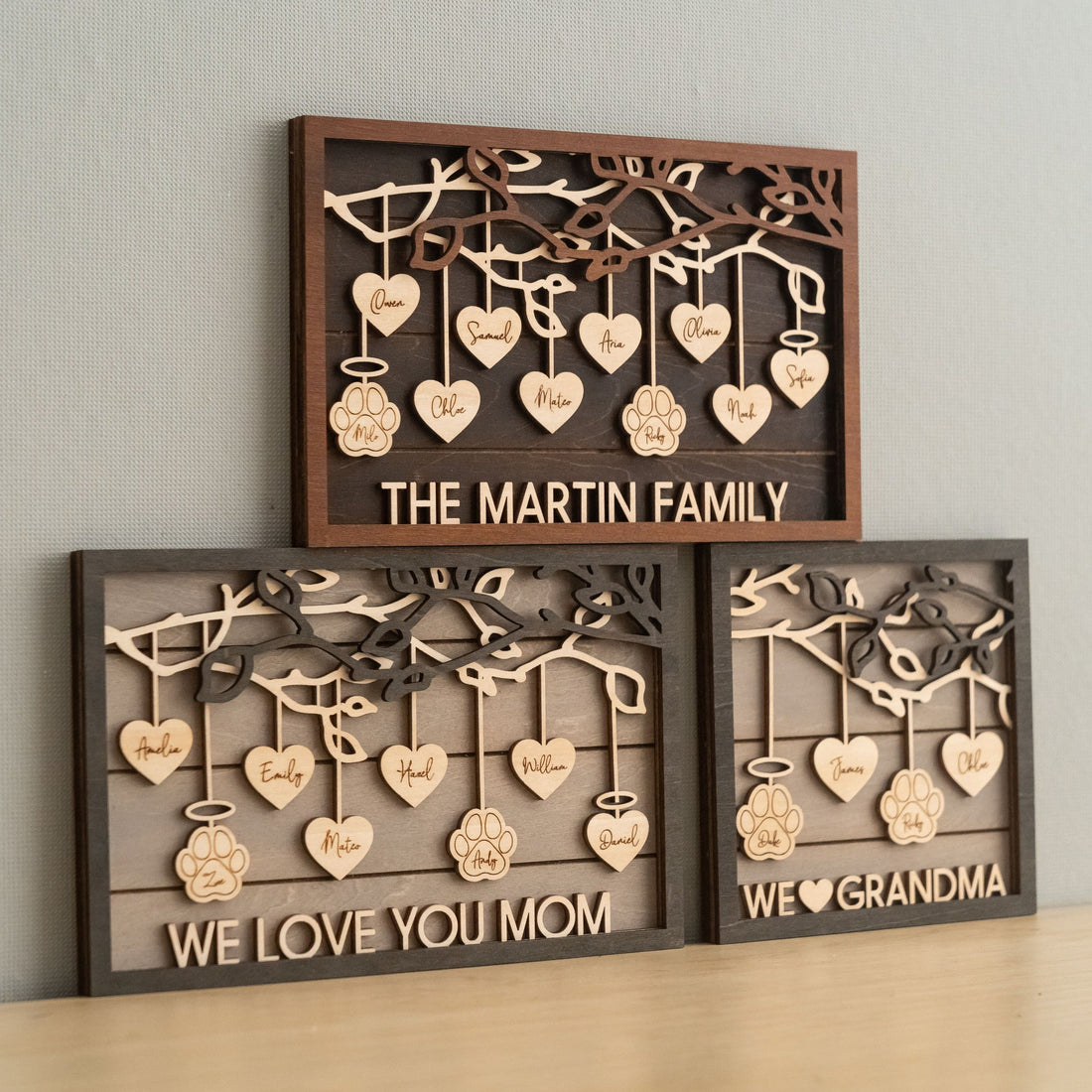 Custom Family Tree Wooden Plaque family tree gift for home decor E24