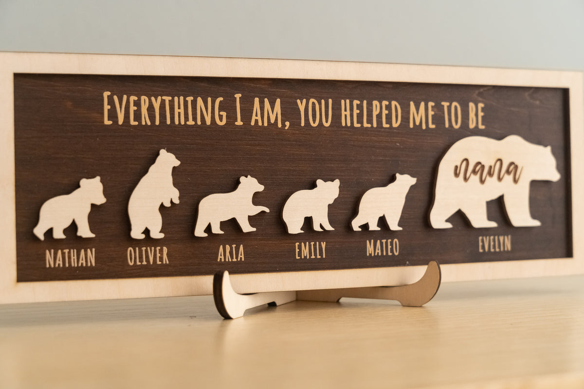Mama Bear Family Wooden Sign gift for mom and wooden family decor Y38