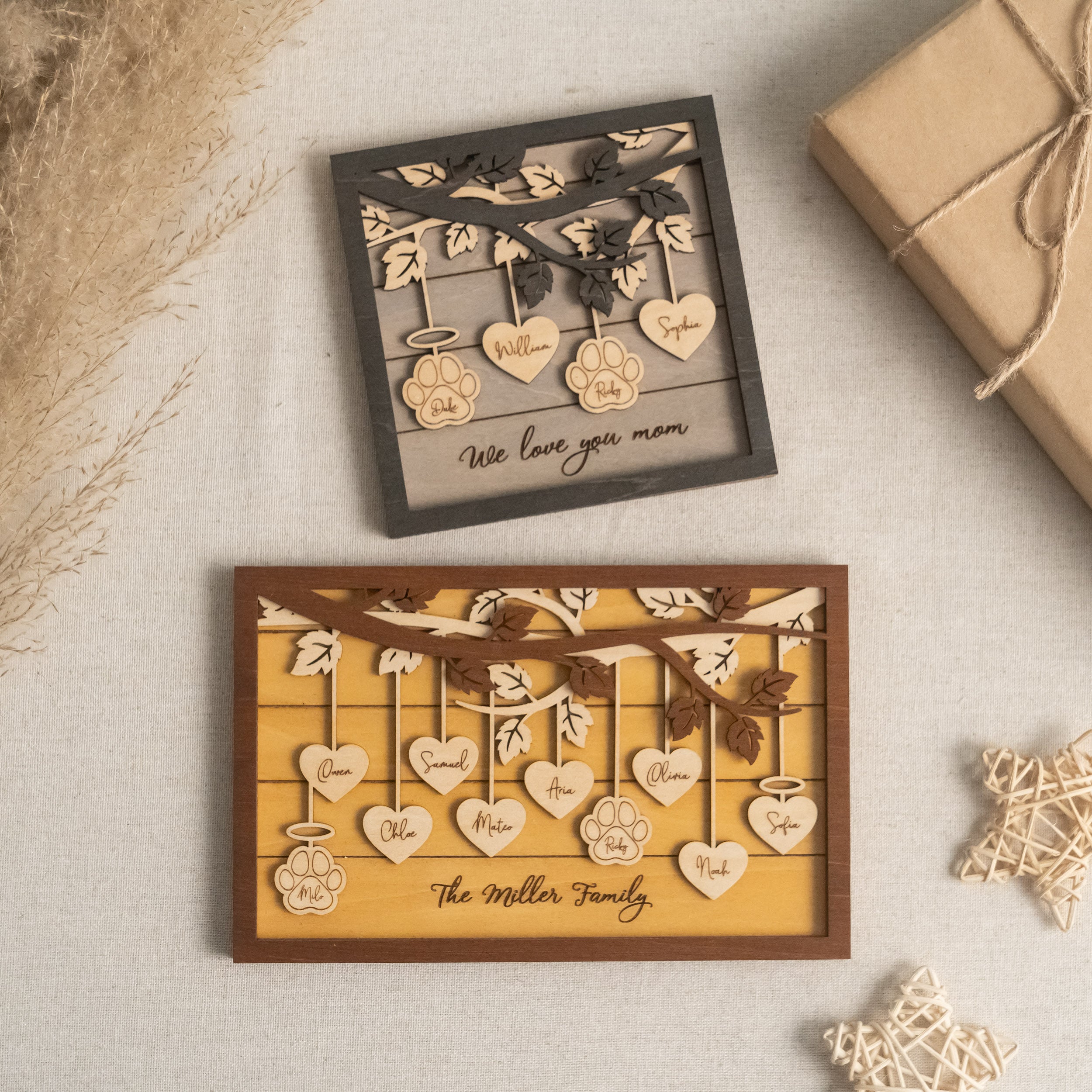 Family Tree Wooden Plaque Wood for Personalized Family Decor E25