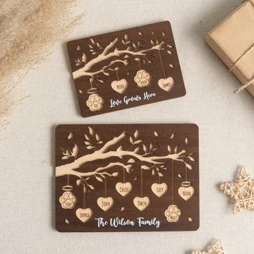 Family Tree Wooden Plaque wood gift for grandma and family name decor Y40