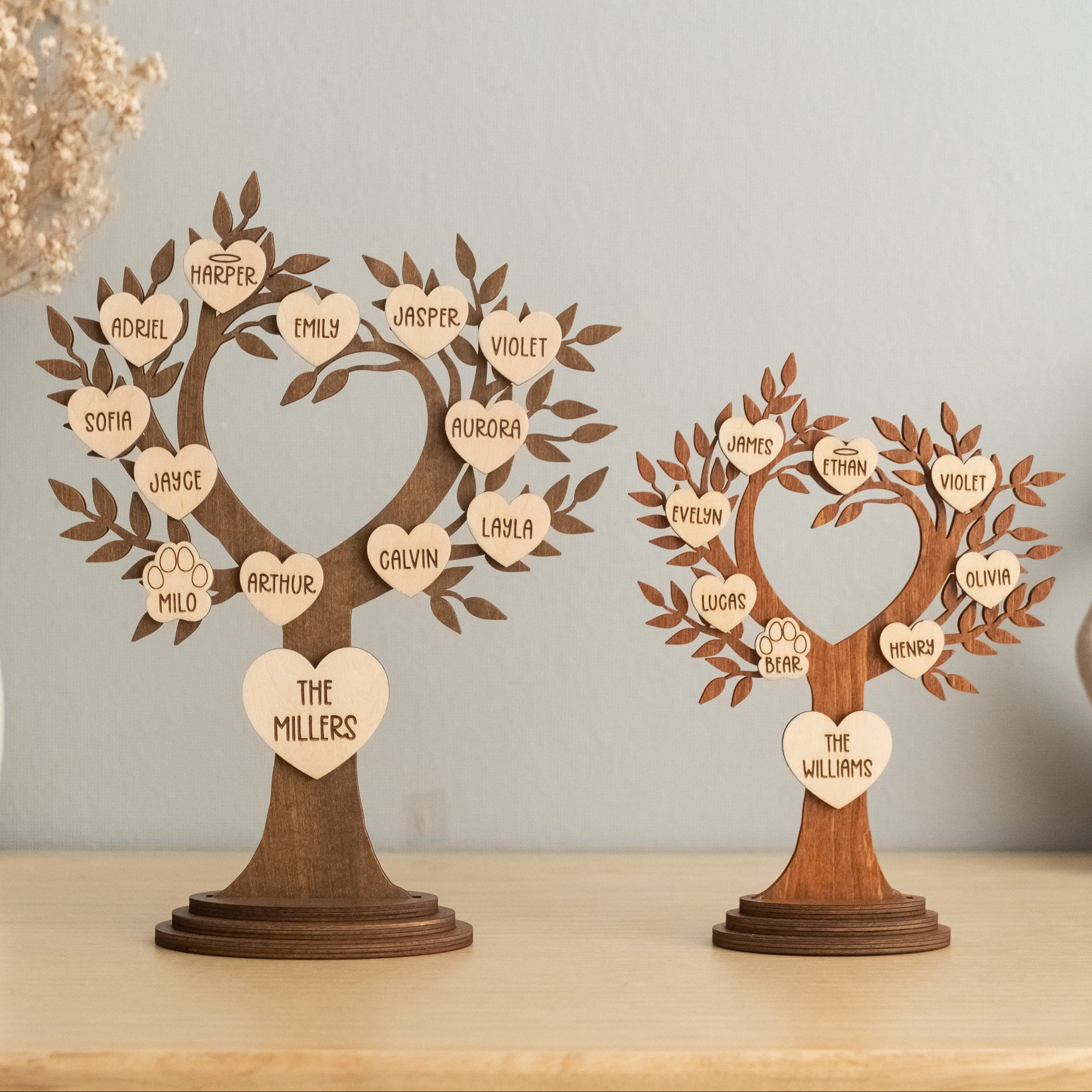 Personalized Wooden Family Tree sentimental family gift for parents Y45