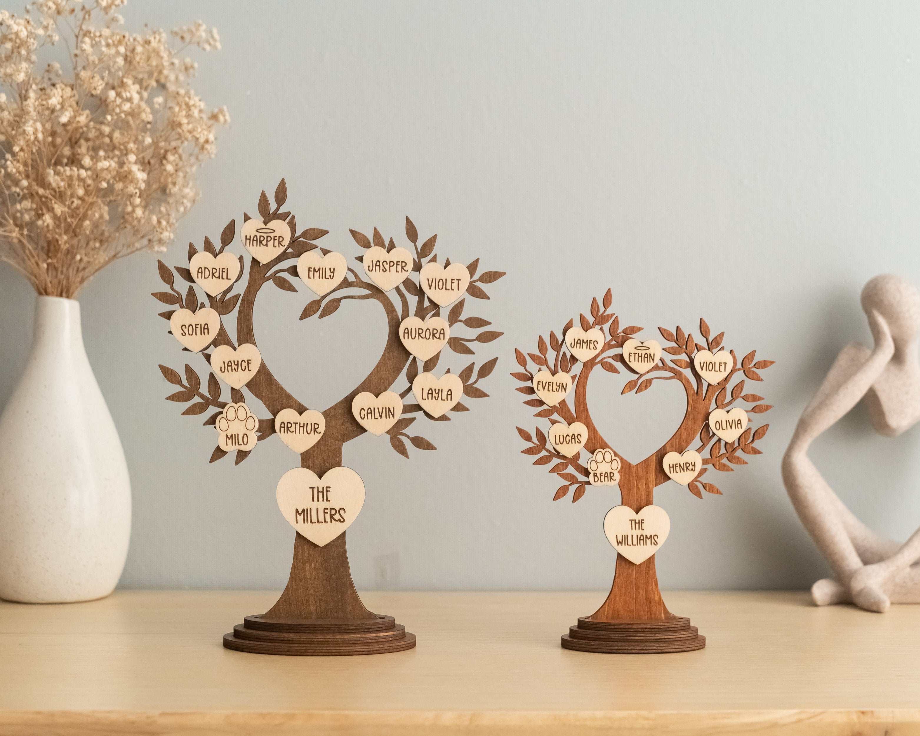 Personalized Wooden Family Tree sentimental family gift for parents Y45