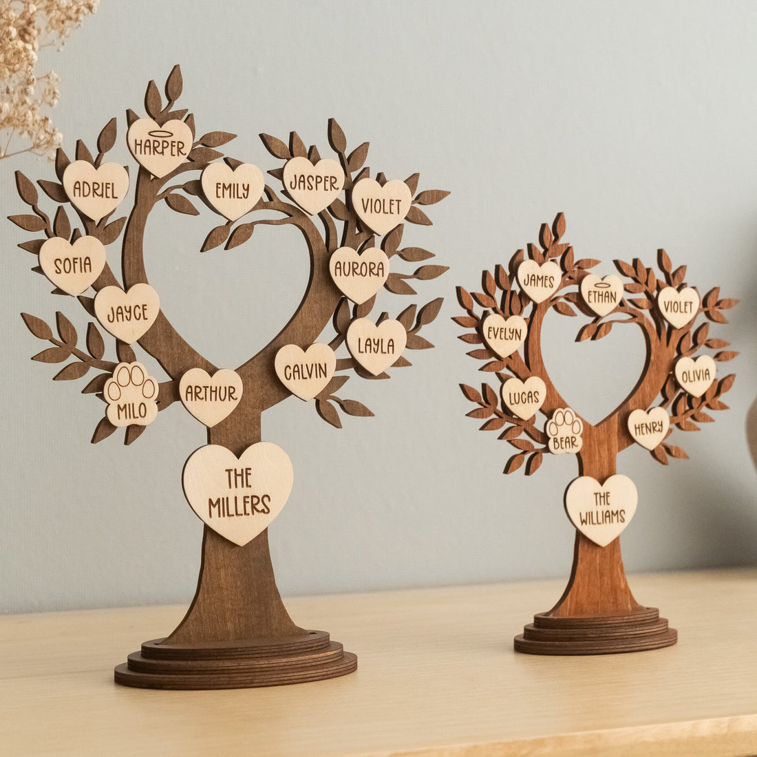 Personalized Wooden Family Tree sentimental family gift for parents Y45