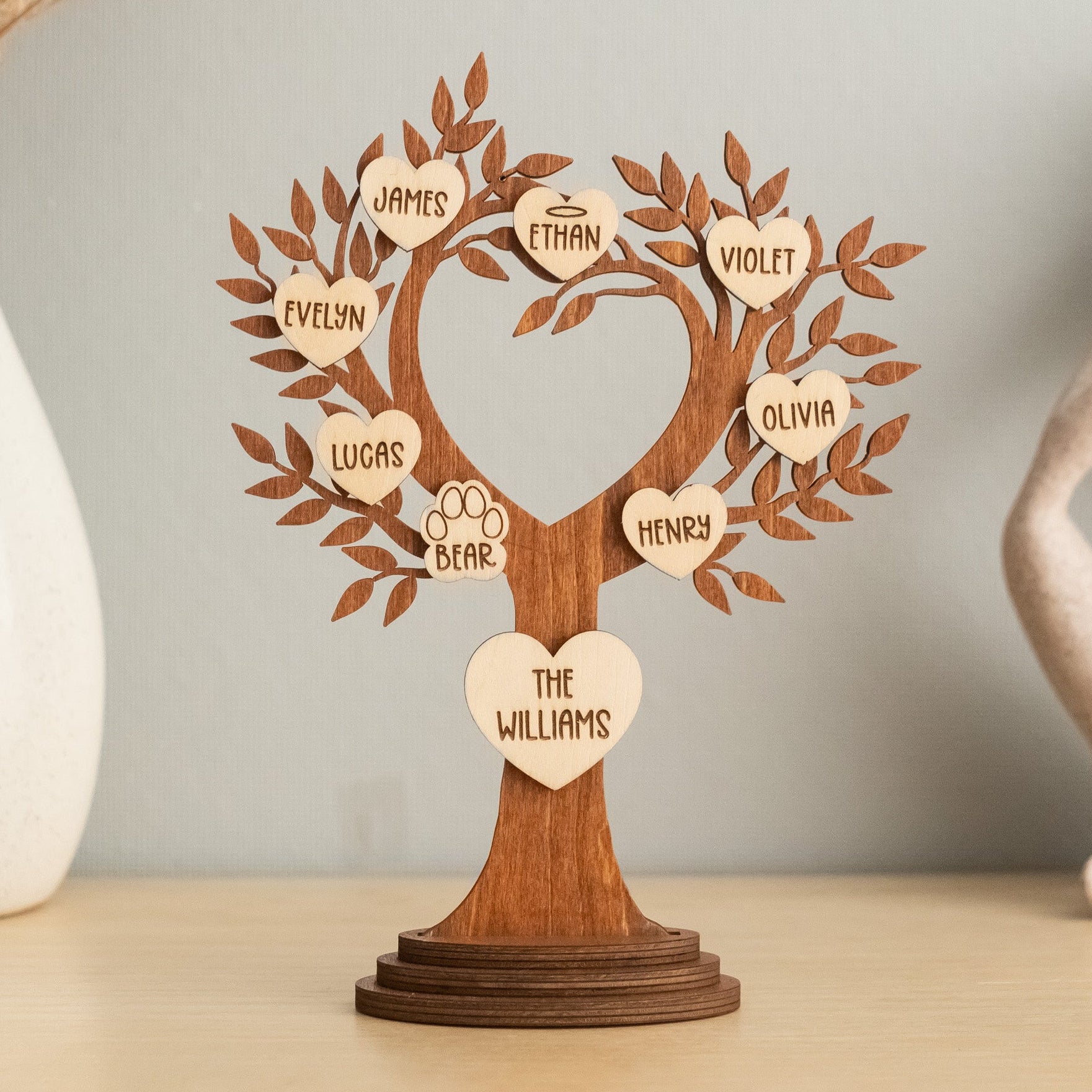 Personalized Wooden Family Tree sentimental family gift for parents Y45