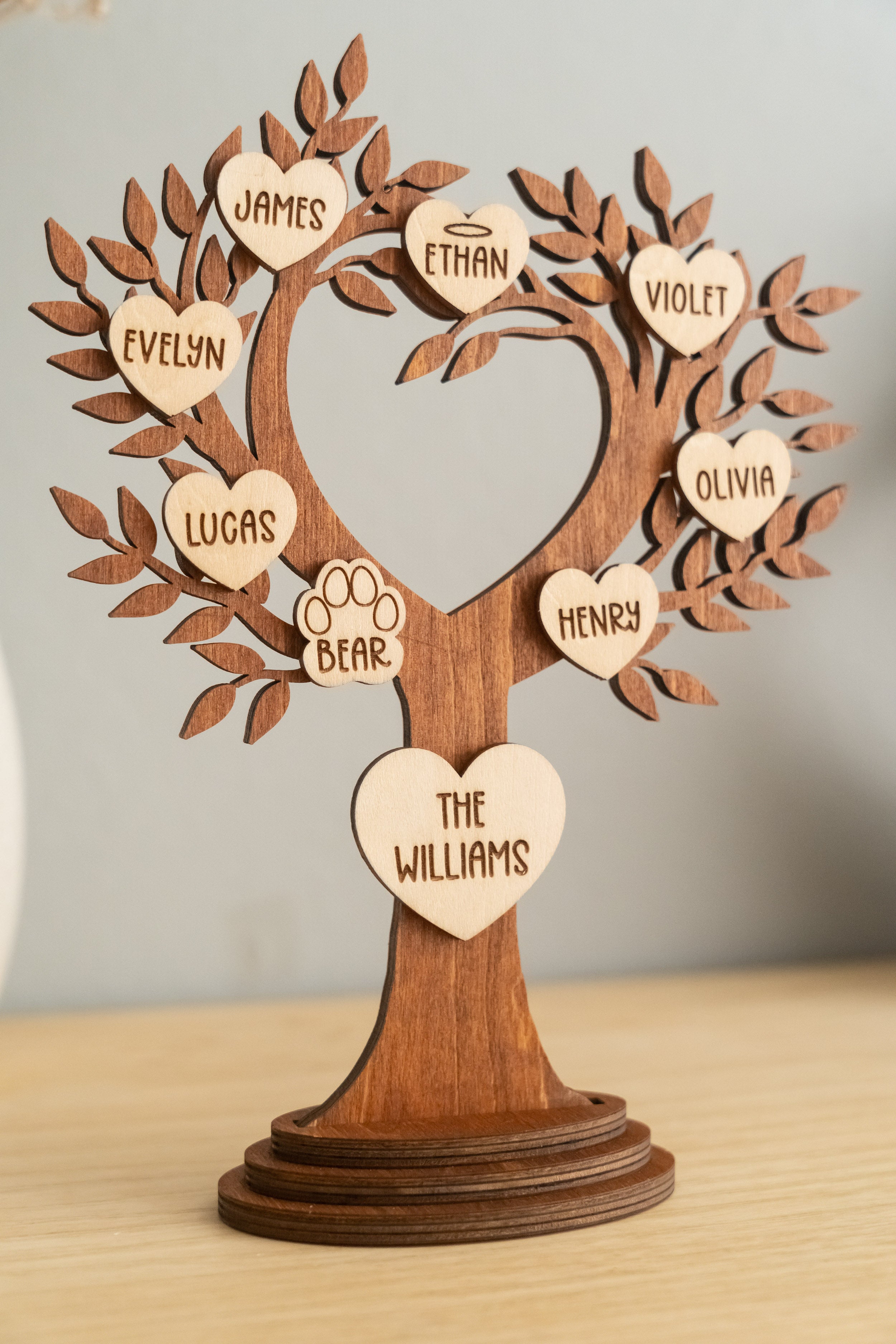 Personalized Wooden Family Tree family tree gift for rustic decor Y45