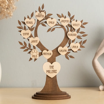 Personalized Wooden Family Tree personalized family gift for home decor Y45