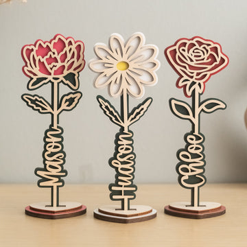 Personalized Wooden Flower Stand Name Flower Decor for Home J48
