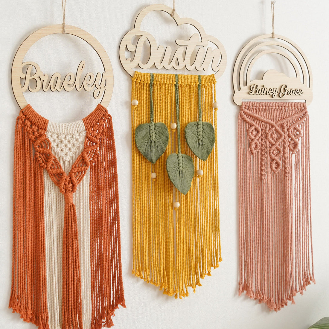 Personalized Name Sign Macrame Wall Hanging For Boho Room Decor