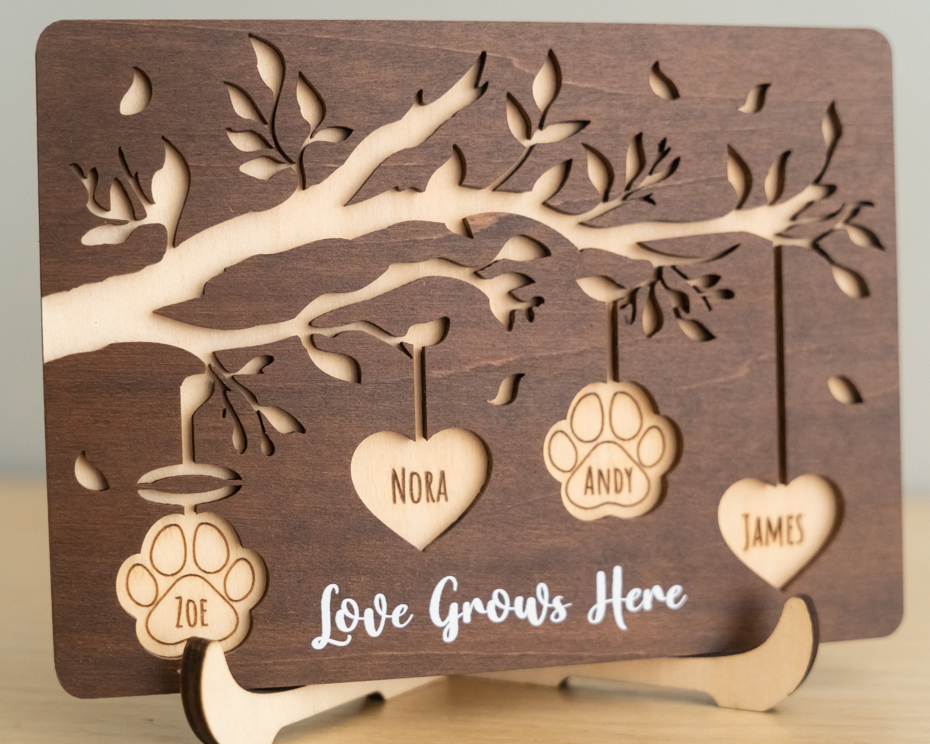 Family Tree Wooden Plaque wood mothers day gift and family decor Y40