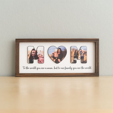 Personalized Photo Mom Wooden Frame for Custom Mothers Day Gift Y47