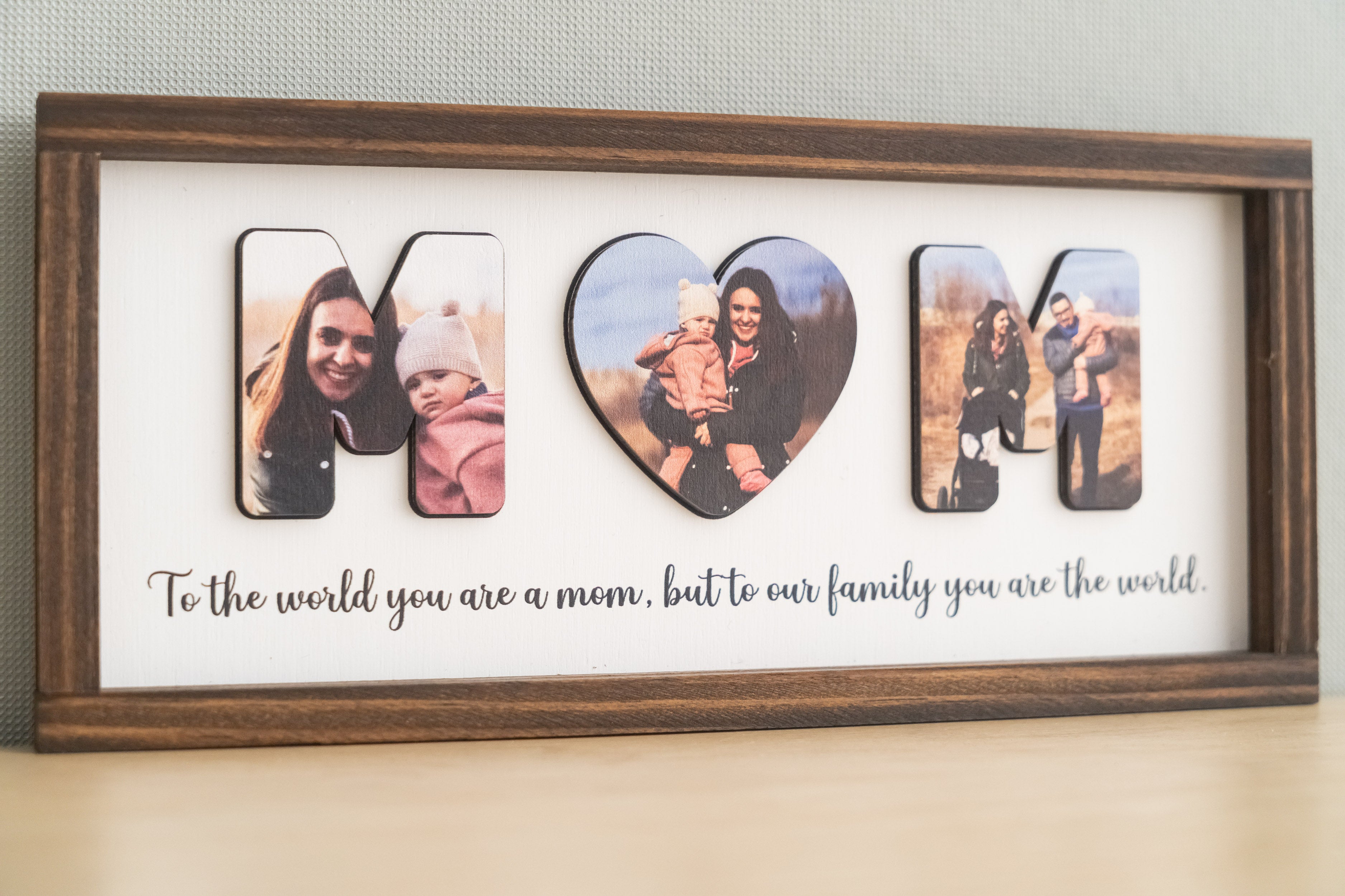 Personalized Photo Mom Wooden Frame for Custom Mothers Day Gift Y47