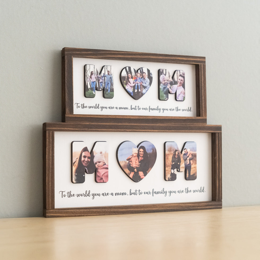 Personalized Photo Mom Wooden Frame for Mothers Day and Family Decor Y47