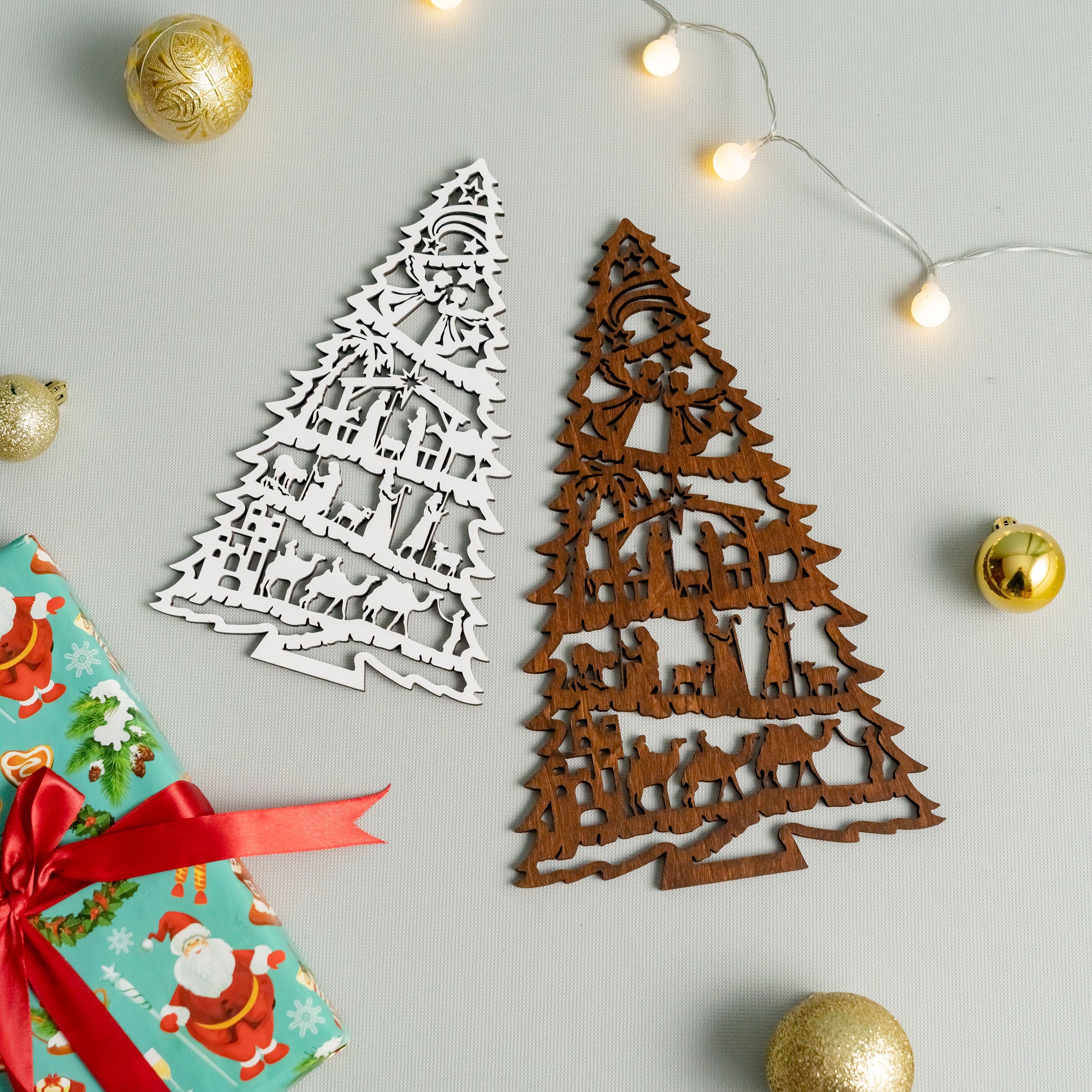 Wooden Holiday Tree Ornament for Festive Tabletop Delight