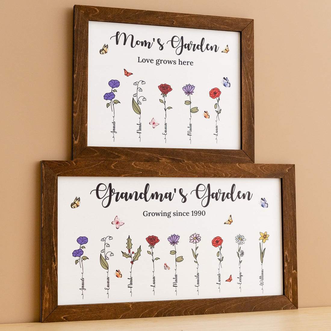 Personalized Wooden Family Flower Garden Sign Family Keepsake E69