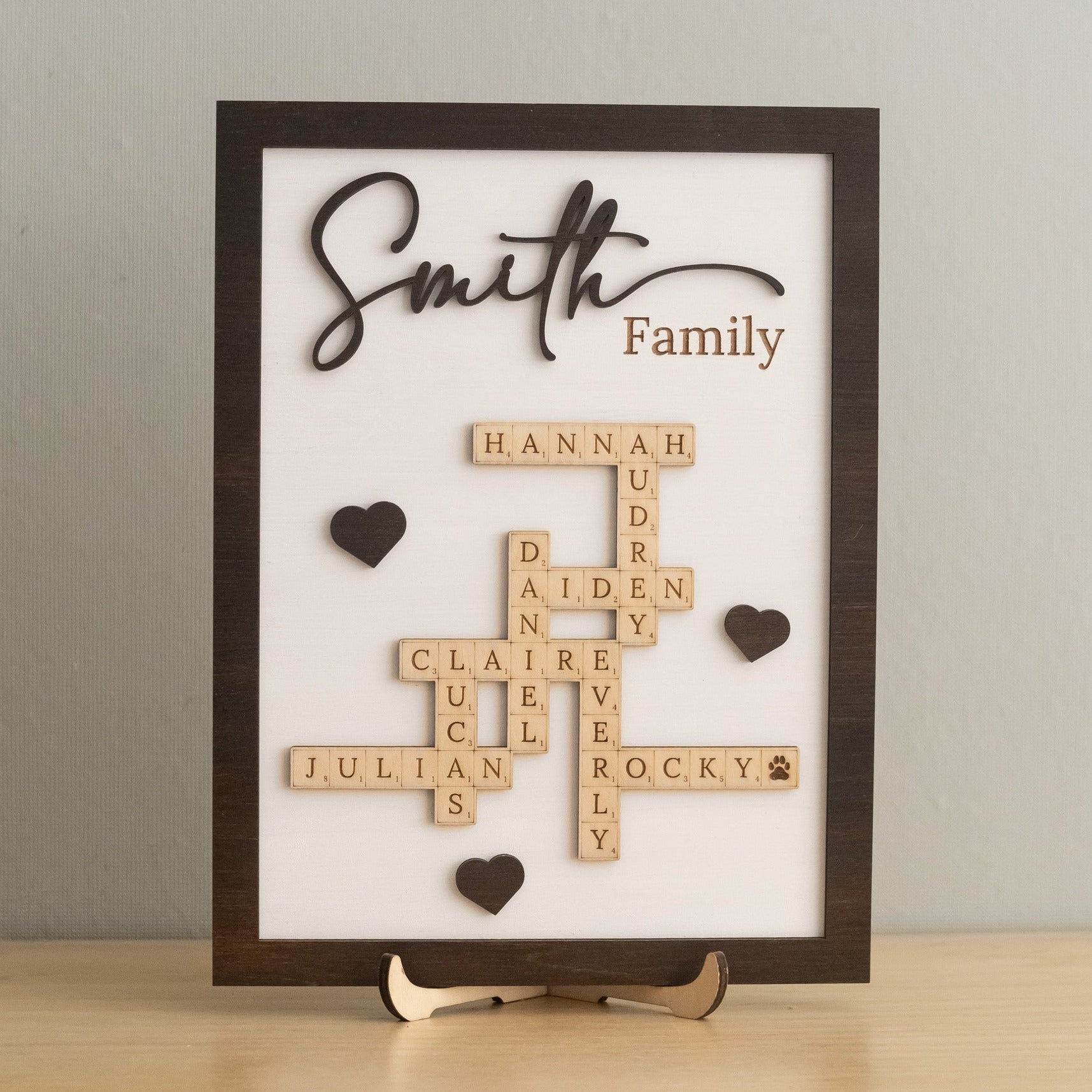 Family Name Wood Sign Gift Wood for Mothers Day Gift D50