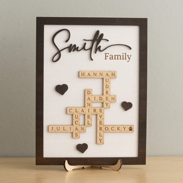 Family Name Wood Sign Gift Wood for Mothers Day Gift D50