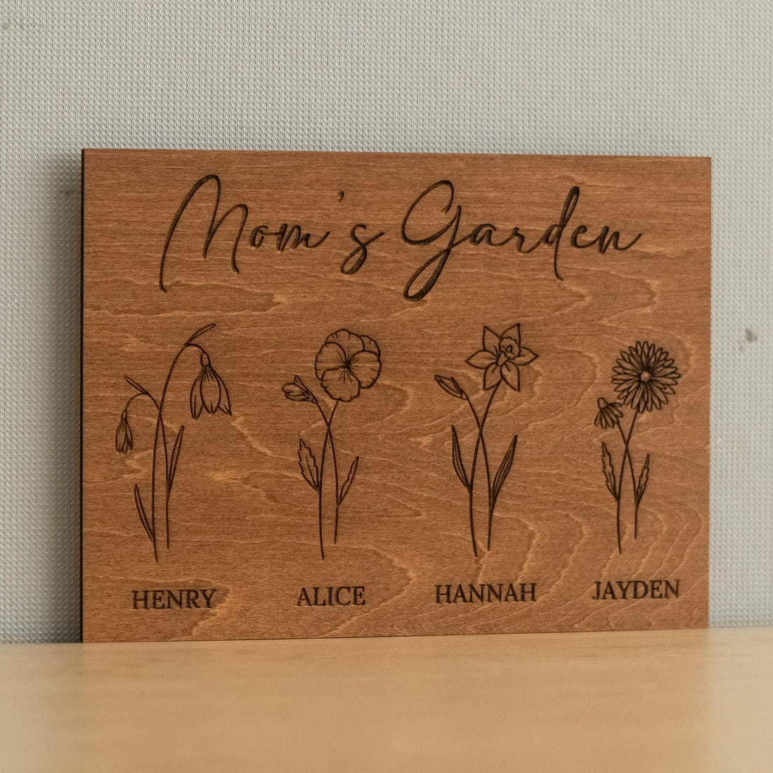 Personalized Wooden Family Flower Garden Sign Wood for Personalized Gift for Mom D51