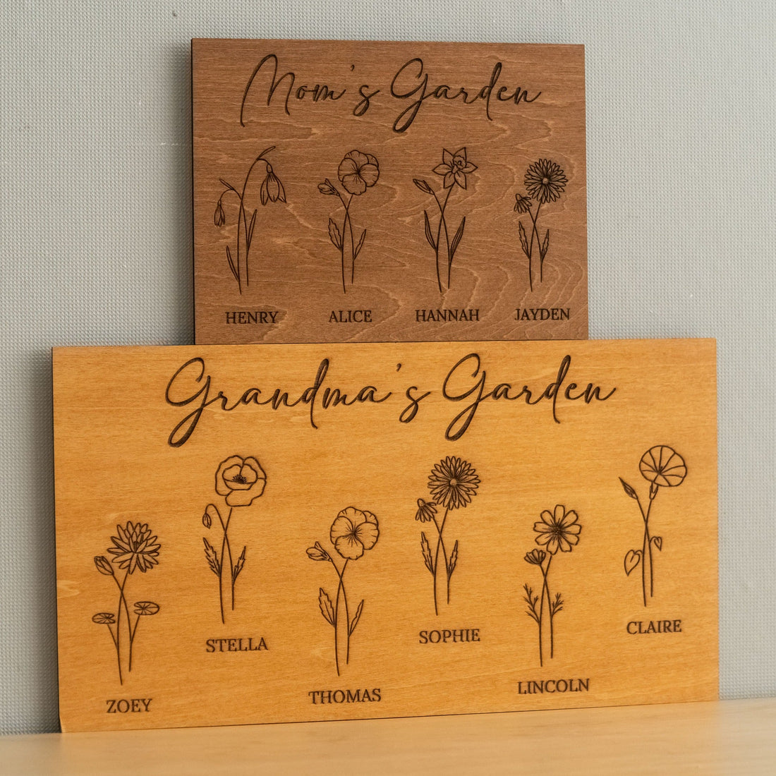 Personalized Wooden Family Flower Garden Sign Wood for Gift for Mom D51