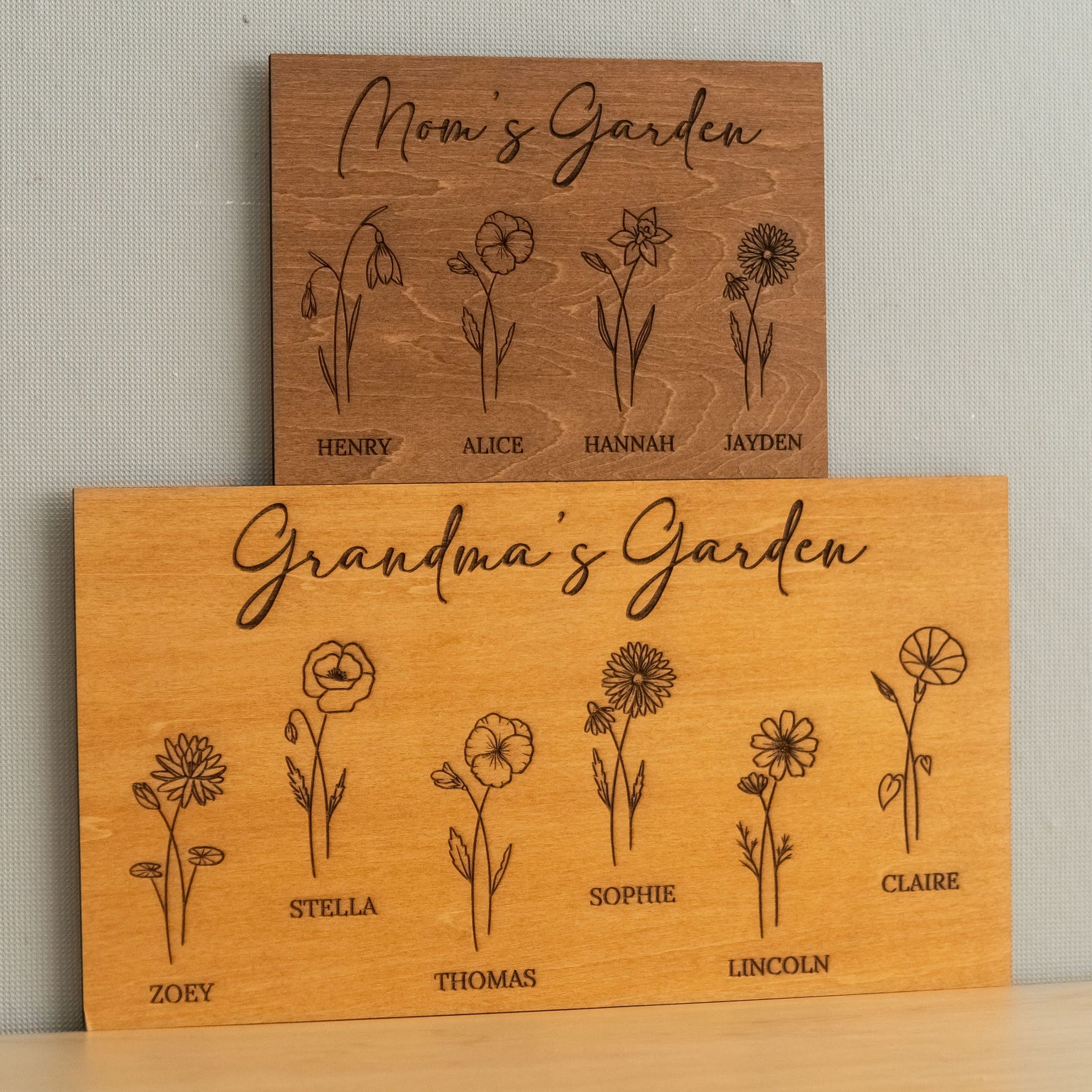 Personalized Wooden Family Flower Garden Sign Wood for Gift for Mom D51