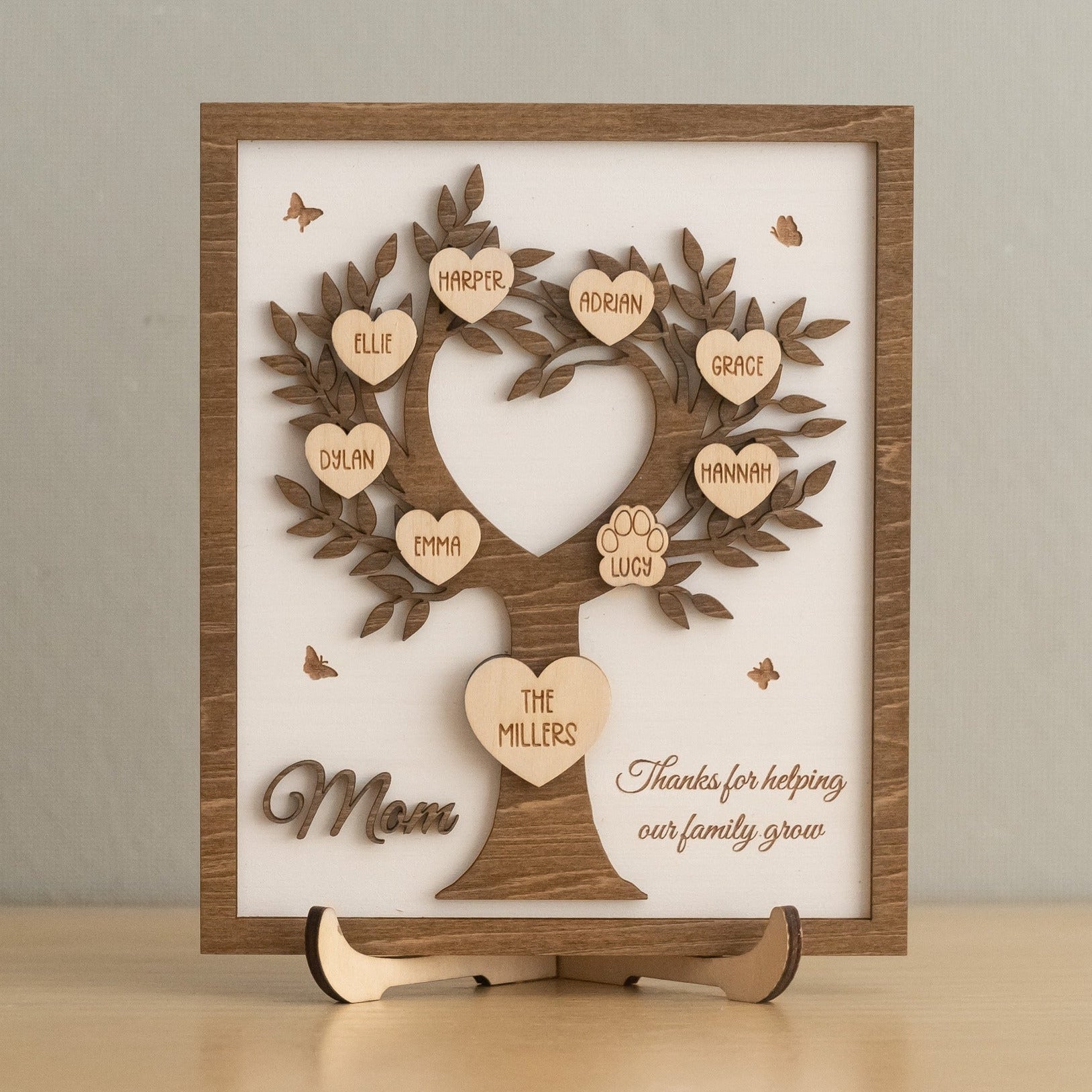 Personalized Family Tree Sign Gift Wood for Sentimental Family Gift D53