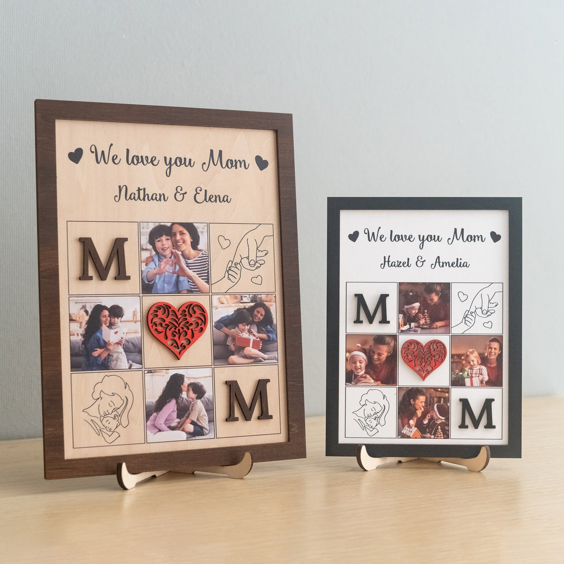 Personalized Wooden Photo Collage for Mom Family Photo Gift and Keepsake Y49