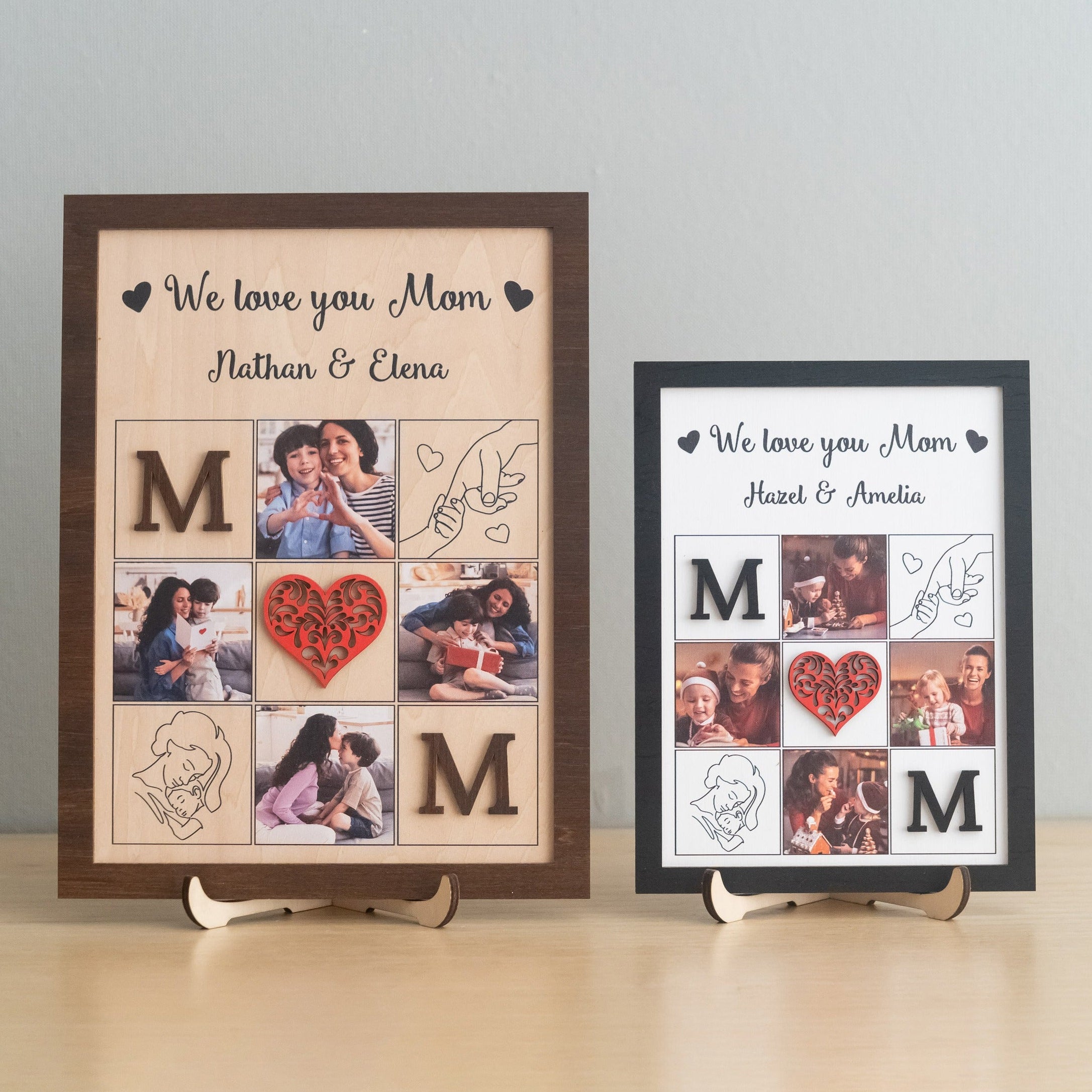 Personalized Wooden Photo Collage for Mom Family Photo Gift and Keepsake Y49